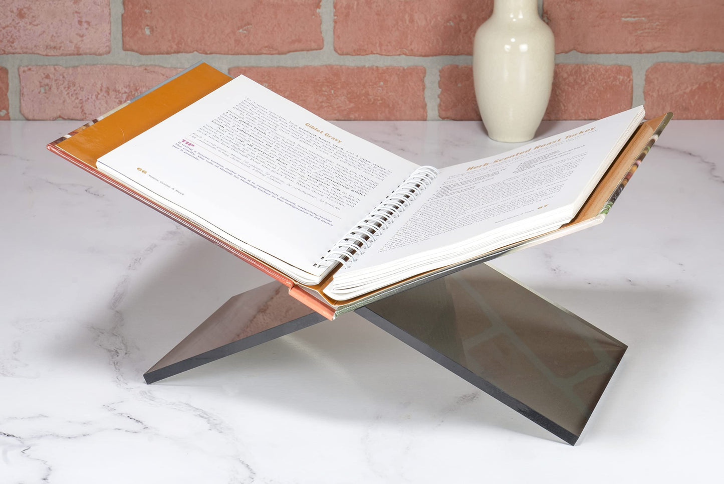 Red Co. Transparent Grey Acrylic Book Holder 2 Piece Reading Stand for Open and Closed Books