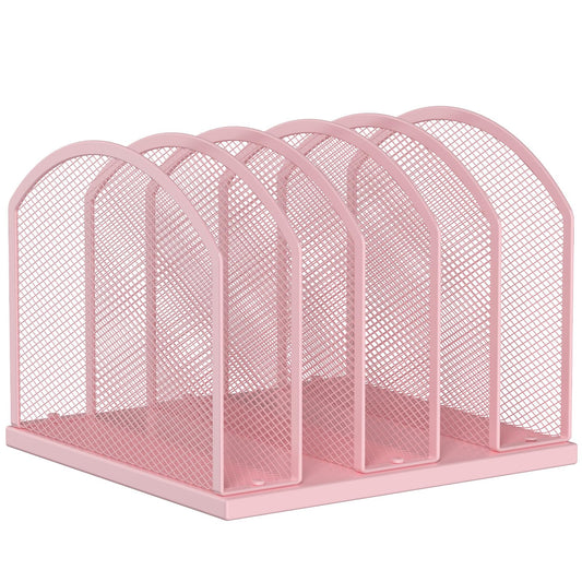 Gawerk 5-Section Vertical Desktop Organizer, 6-Section Mesh File Folder Stand Sorter for Office