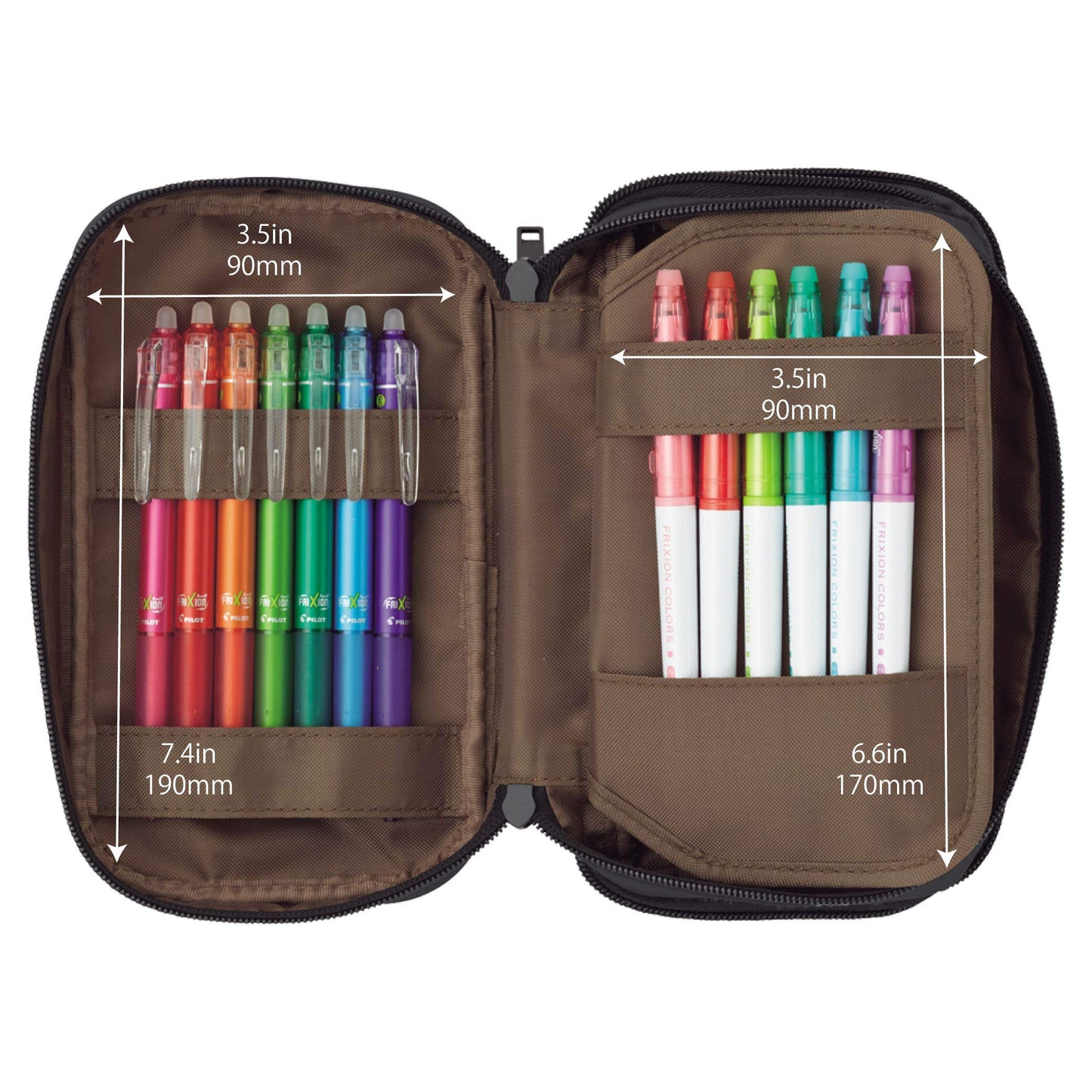 LIHIT LAB Large Capacity Triple Zipper Pencil Case For School Office College, Big Capacity 8