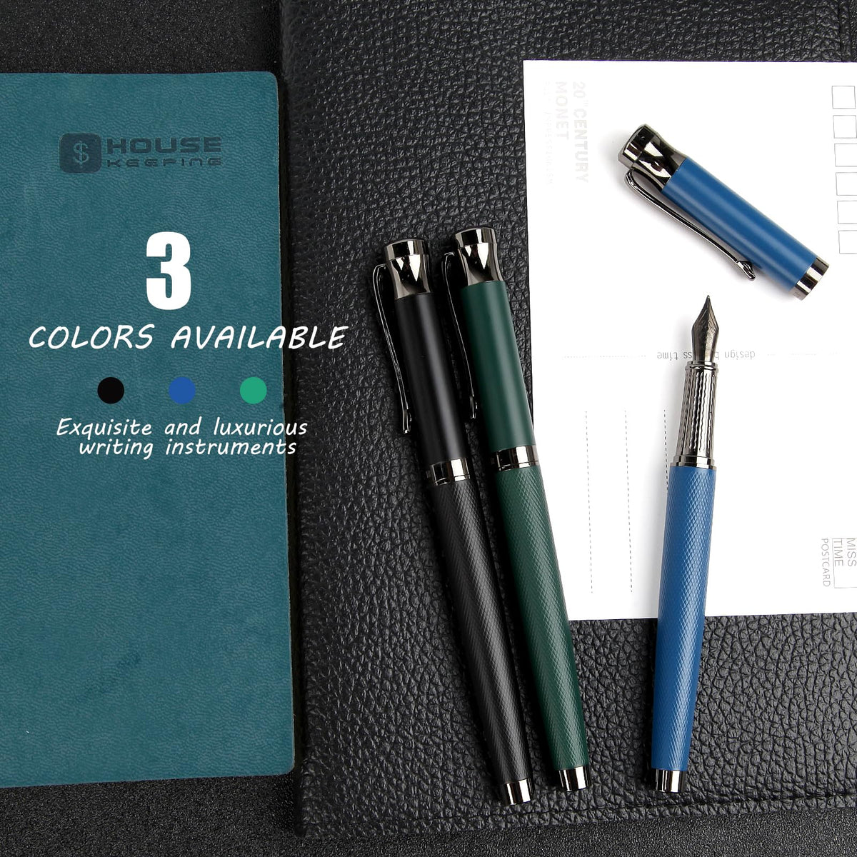 BOCIYER Luxury Fountain Pen Set,Ink Pen for Smooth Writing,Medium Nib,Includes 10 Ink