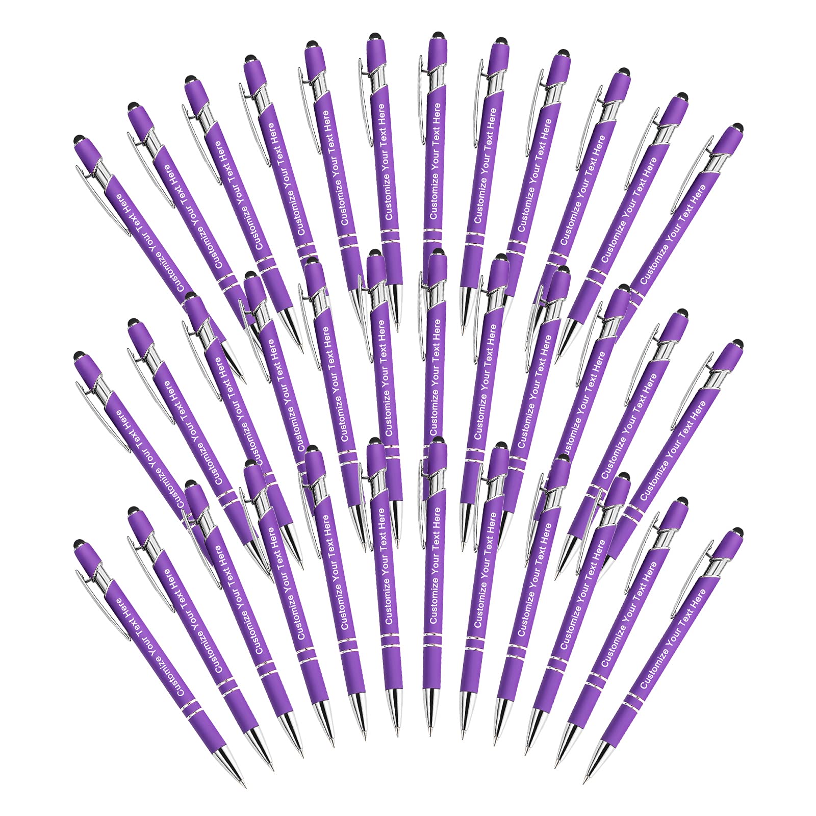 Qingxily Custom Pens Bulk - Up to 300 Personalized Stylus Ballpoint Pens With Free Engraving