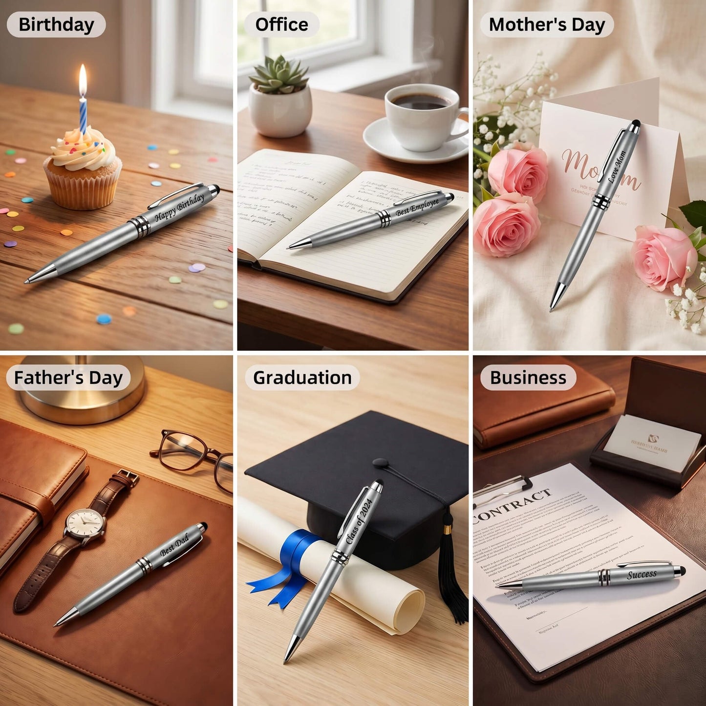 Ancolo Personalized Ballpoint Pens - Gift for Men and Women 10 Pens/Box