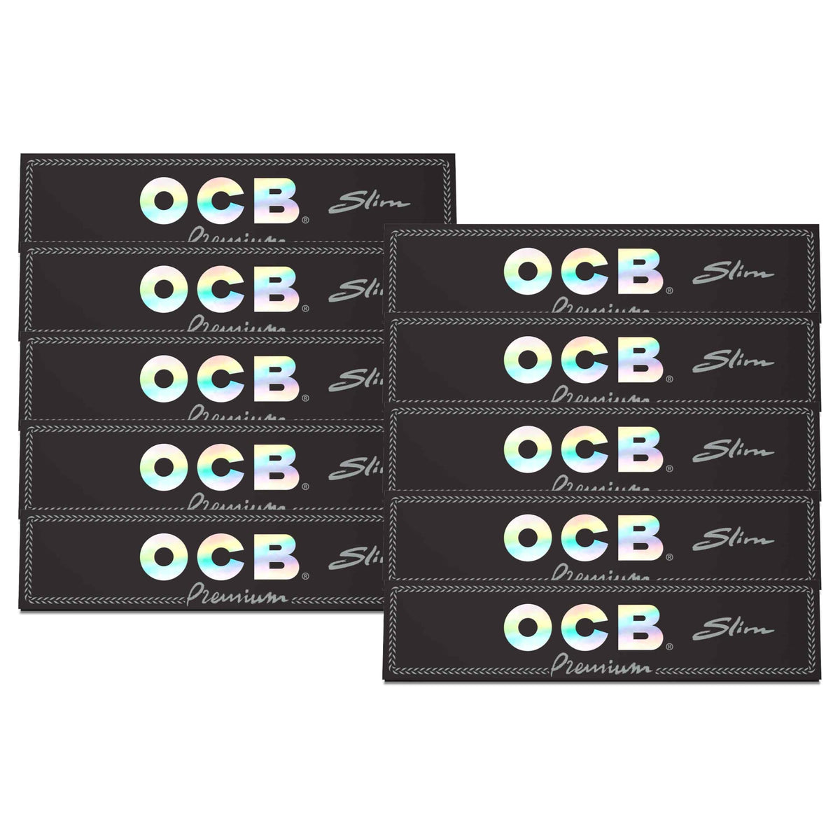 OCB - Premium King Slim Size Rolling Papers - 10 Booklets with 32 Leaves per Booklet