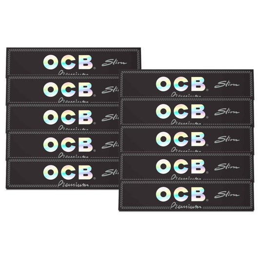 OCB - Premium King Slim Size Rolling Papers - 10 Booklets with 32 Leaves per Booklet