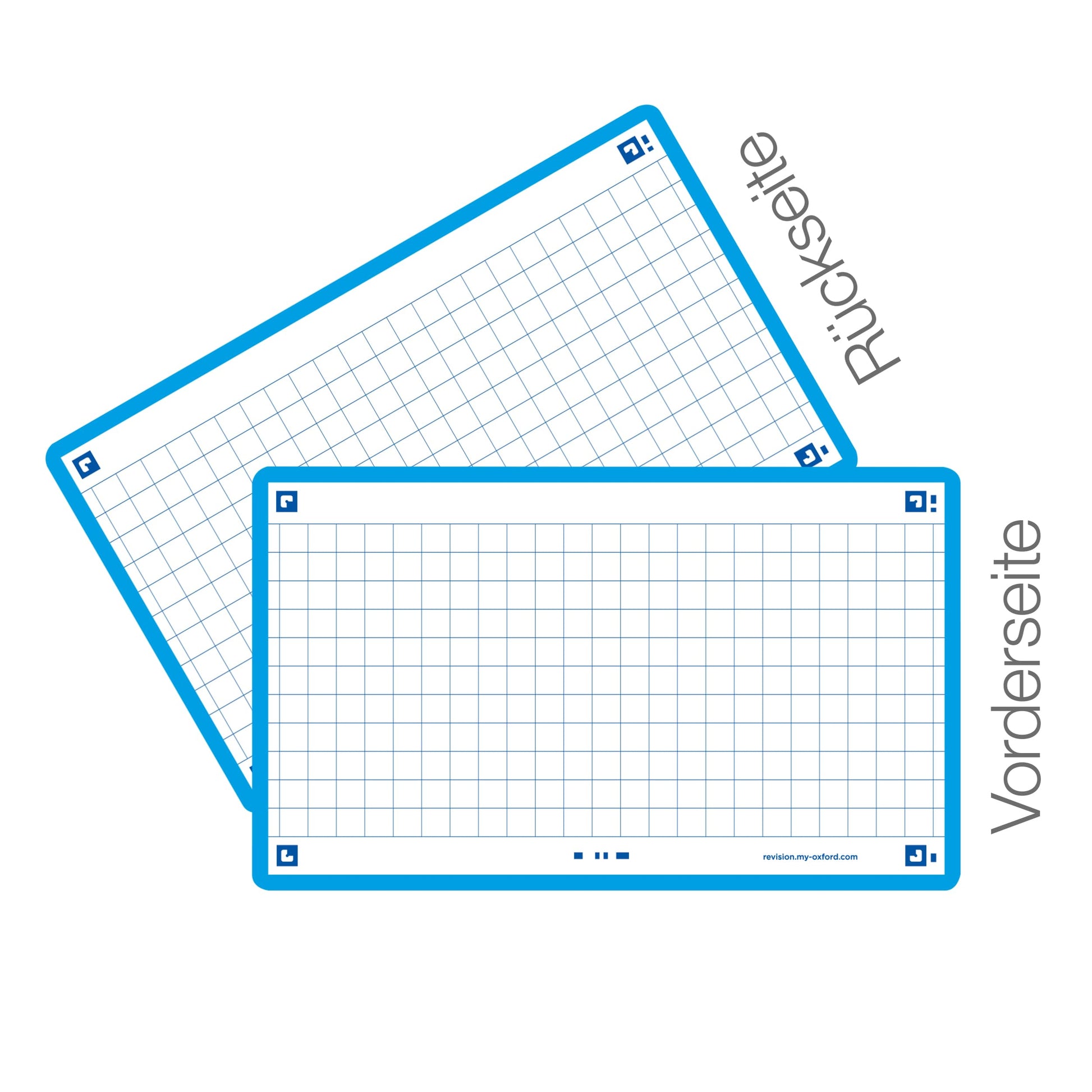 Flash Cards by Oxford, Squared with Turquoise Frame, Pack of 80 Cards, 7.5x12.5cm Size 400133854