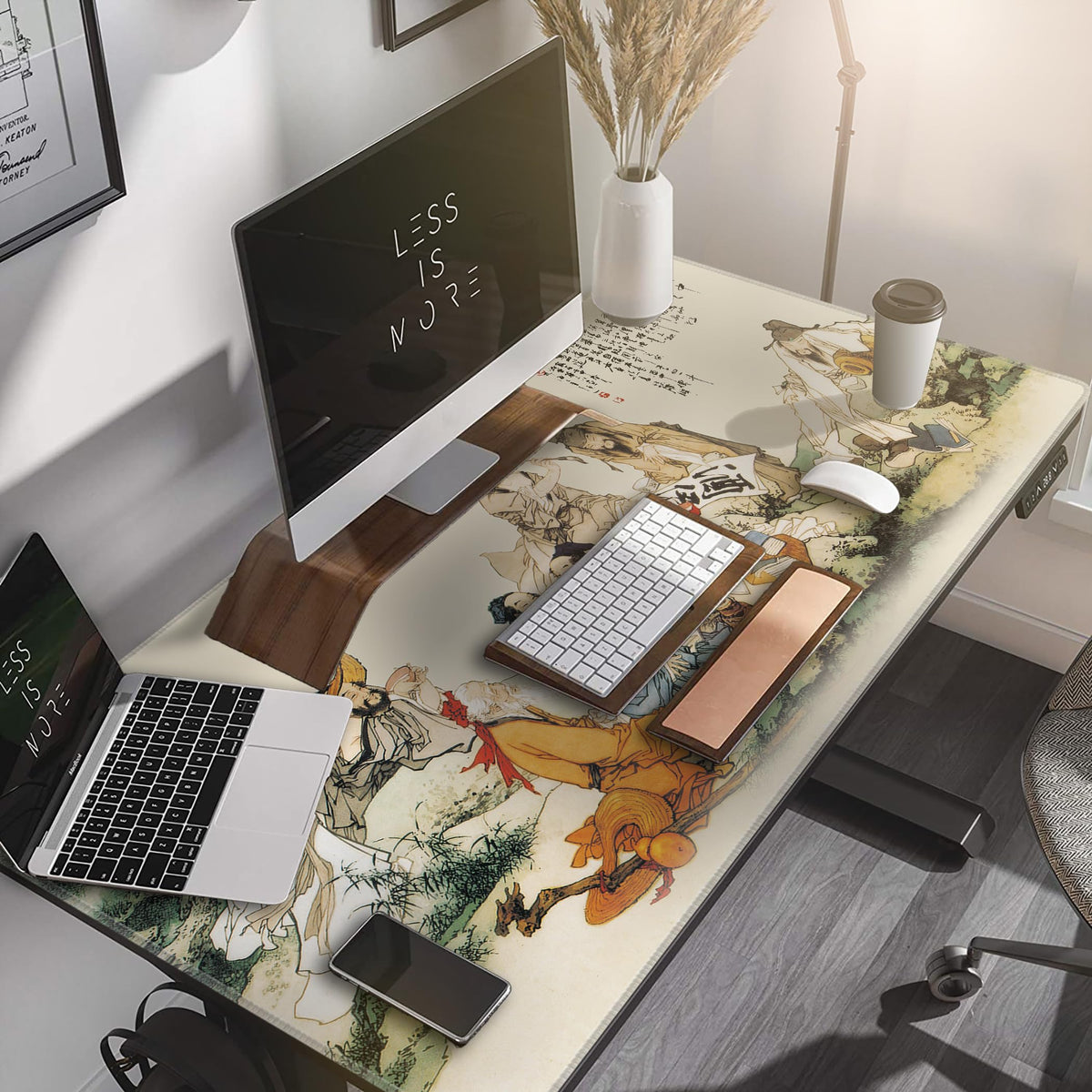 LL-COEUR XXL Landscape Gaming Mouse Pad Computer Keyboard Mat Office Desk Pad (Eight Immortals