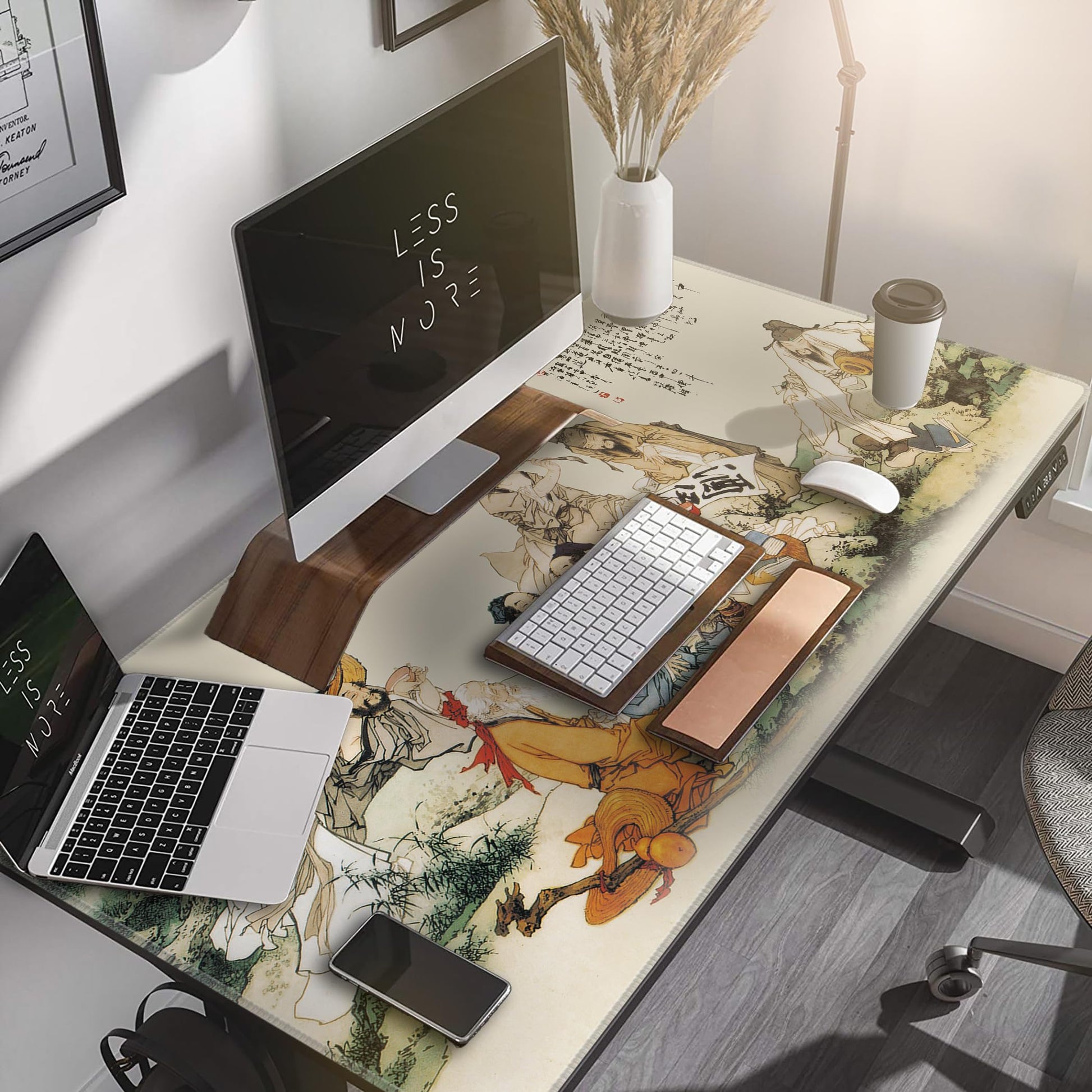 LL-COEUR XXL Landscape Gaming Mouse Pad Computer Keyboard Mat Office Desk Pad (Eight Immortals