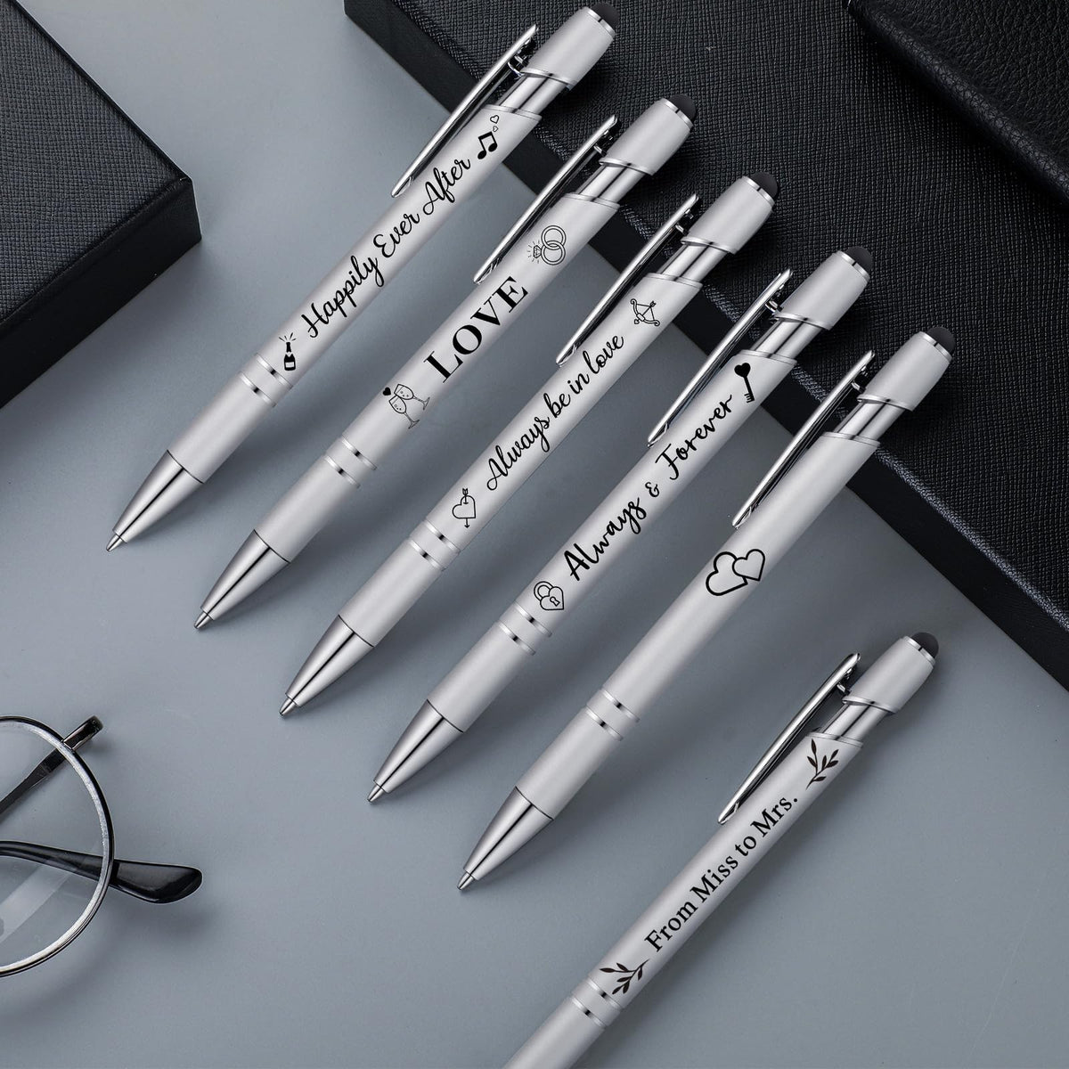 Kisston 36 Pcs Wedding Pen Bulk Bridal Shower Bachelorette Favor, Silvery