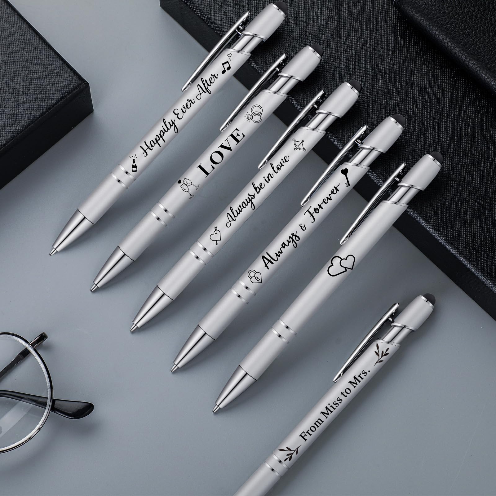Kisston 36 Pcs Wedding Pen Bulk Bridal Shower Bachelorette Favor, Silvery
