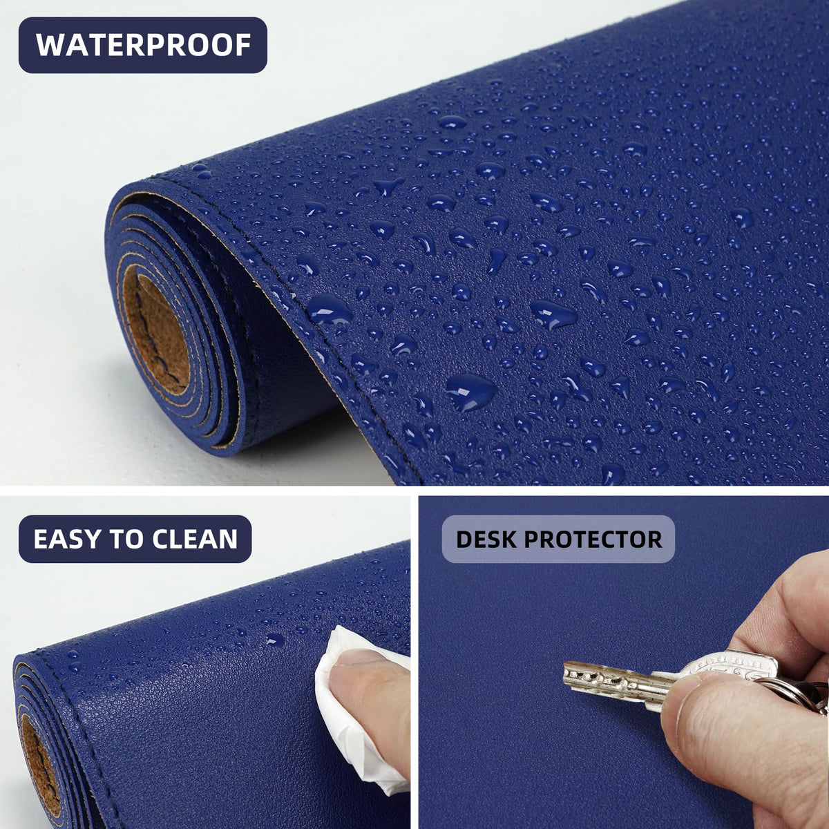 AFIING Cork Desk Mat 47" x 23.6", Dual-Sided Natural Cork & PU Leather Desk Pad, Non-Slip