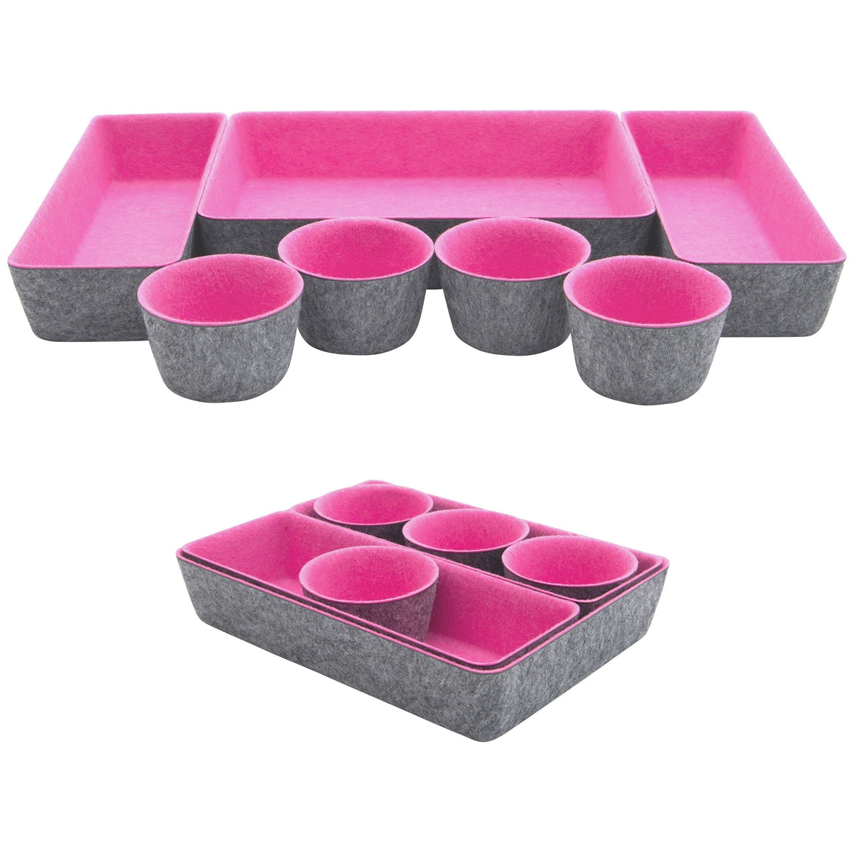 Teeo - Desktop Storage Drawers - Makeup Organizer Drawers - Office Drawer Organizer Tray - Pink