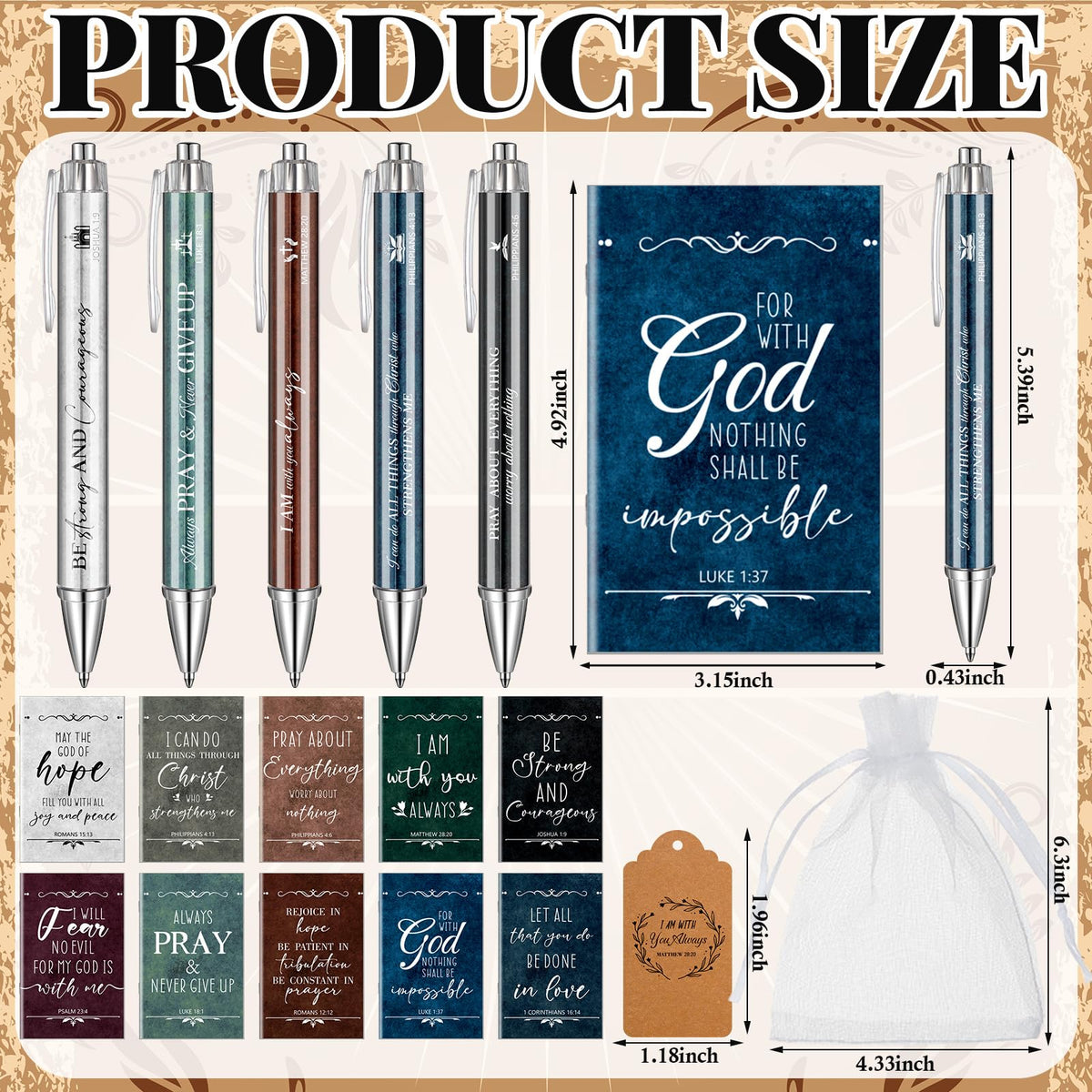 Qeeenar 200 Pcs Christian Gift Bulk Set Bible Verse, Fresh Color, Classic