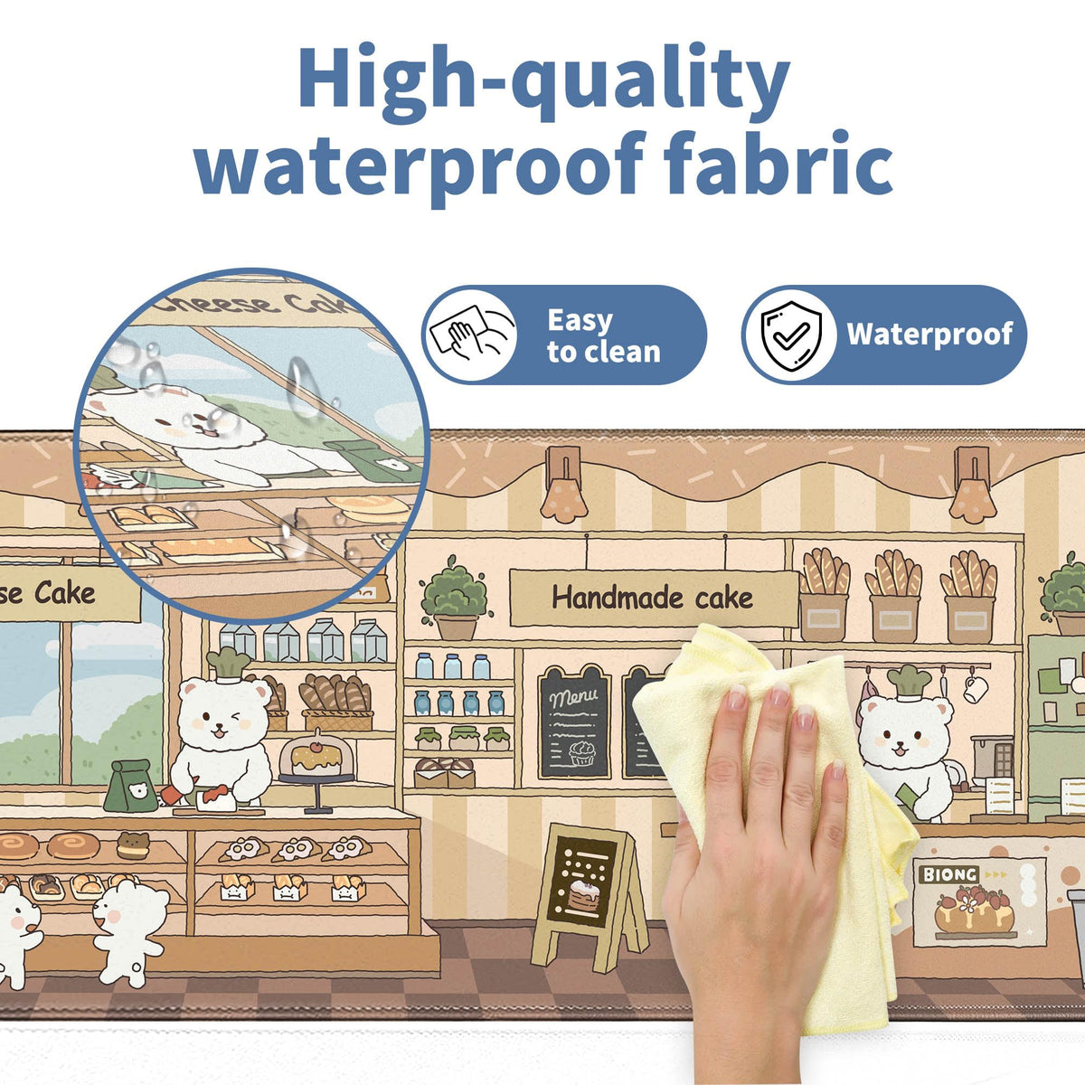 Cute Mouse Pad Large Desk Mat Extended Keyboard Pad Funny XL Mousepad with Non-Slip Base and