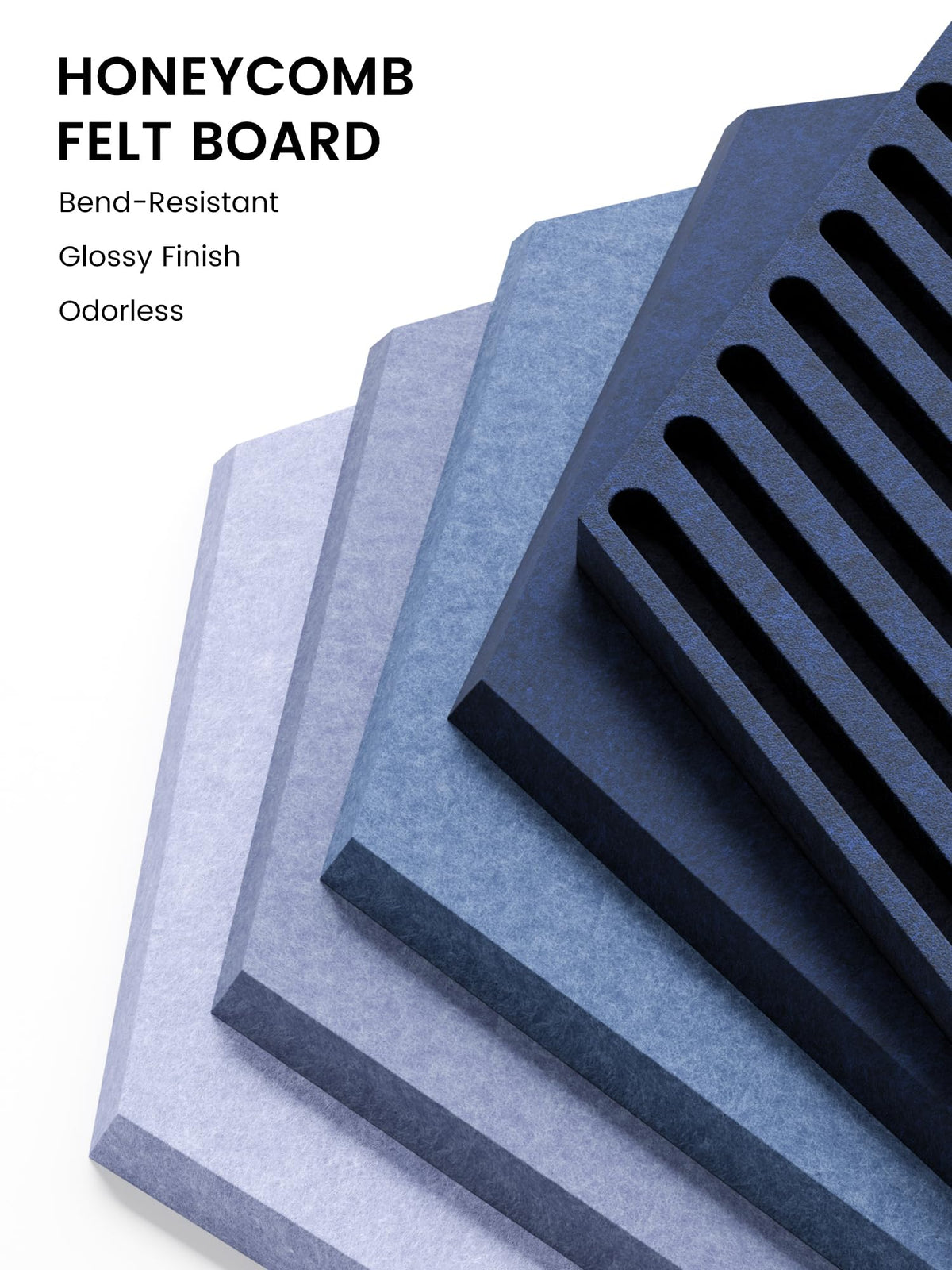 Fluxynara 10-Pack Hexagon Cork Board Alternative, Denim Mist