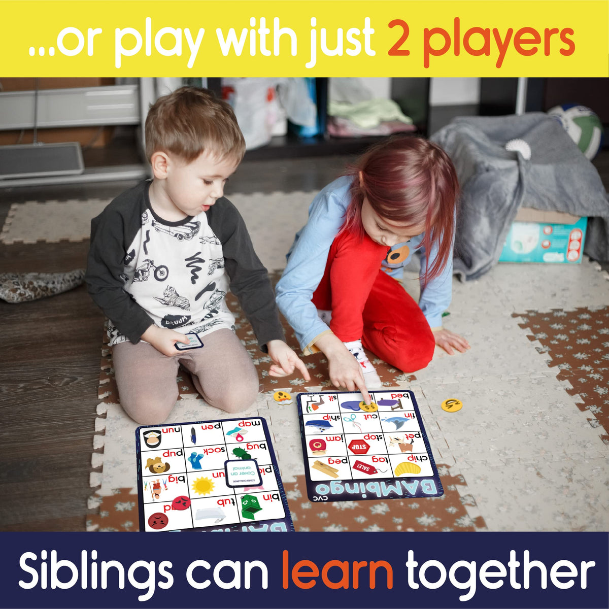 Alphabet and Phonics Bingo - ABC Learning Letter Recognition and CVC Words with Pictures - Phonics