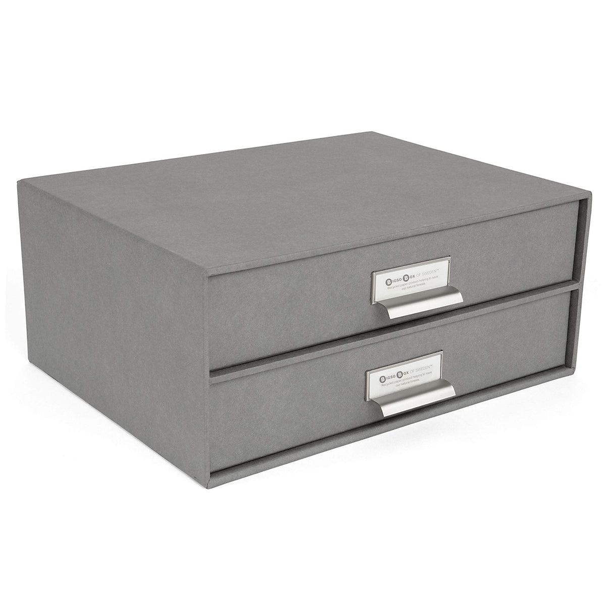 Bigso Box of Sweden Birger 2-Drawer Fiberboard Label Frame Document Letter Box for Loose Papers