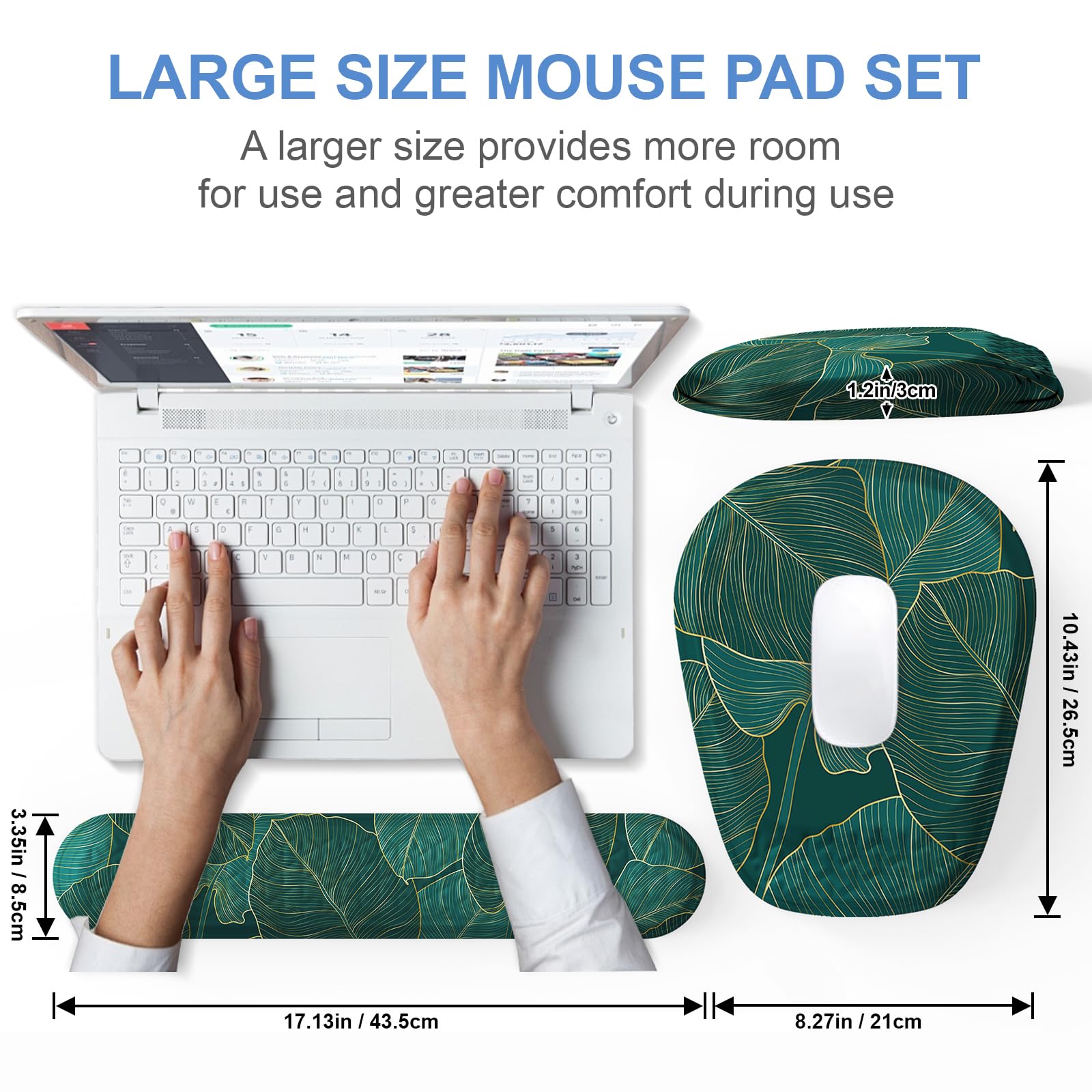 Laokiiy Mouse Pad with Wrist Rest, Comfortable Memory Foam Wrist Rest for Computer Keyboard