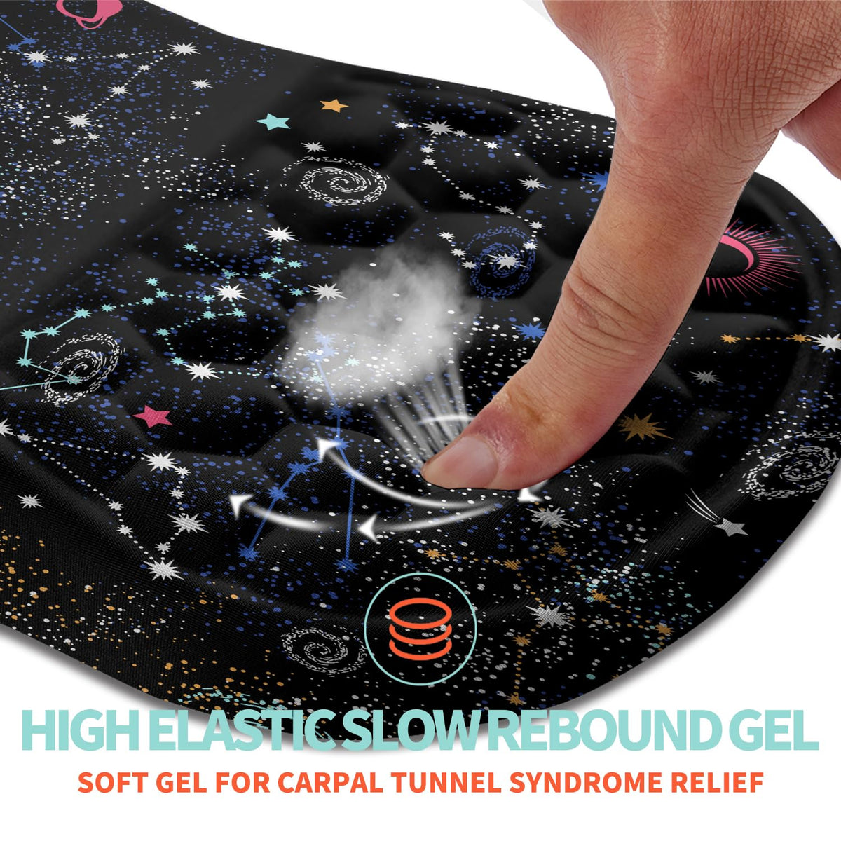 Kuosgm Ergonomic Mouse Pad Wrist Support with Memory Foam Massage Bulge, Carpal Tunnel Pain Relief
