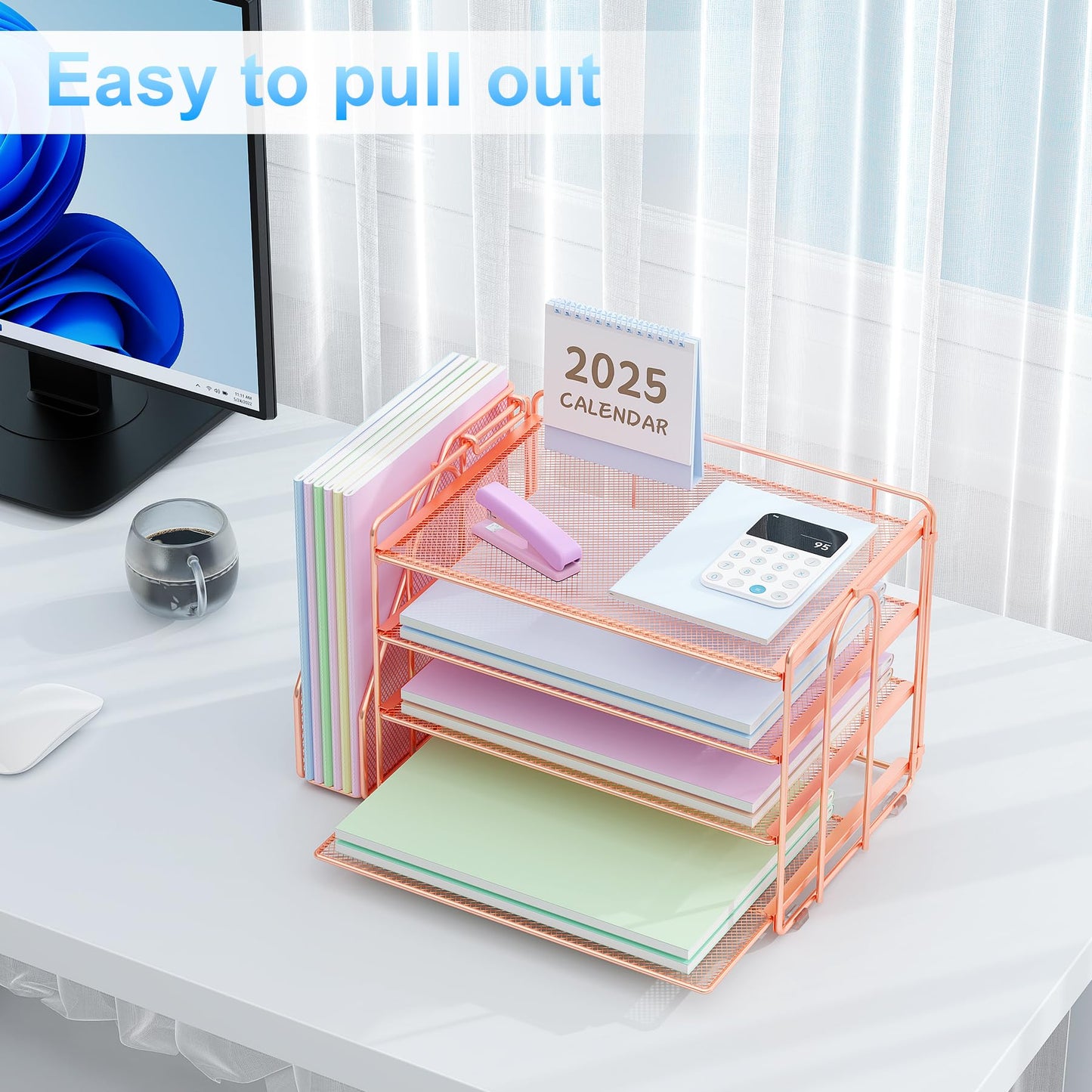 Spacrea Desk Organizers and Accessories, Paper Organizer for Desk with File organizer, Desk