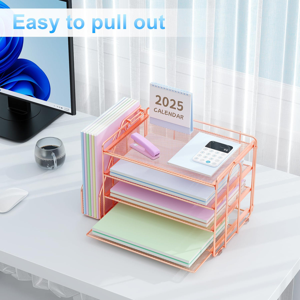 Spacrea Desk Organizers and Accessories, Paper Organizer for Desk with File organizer, Desk