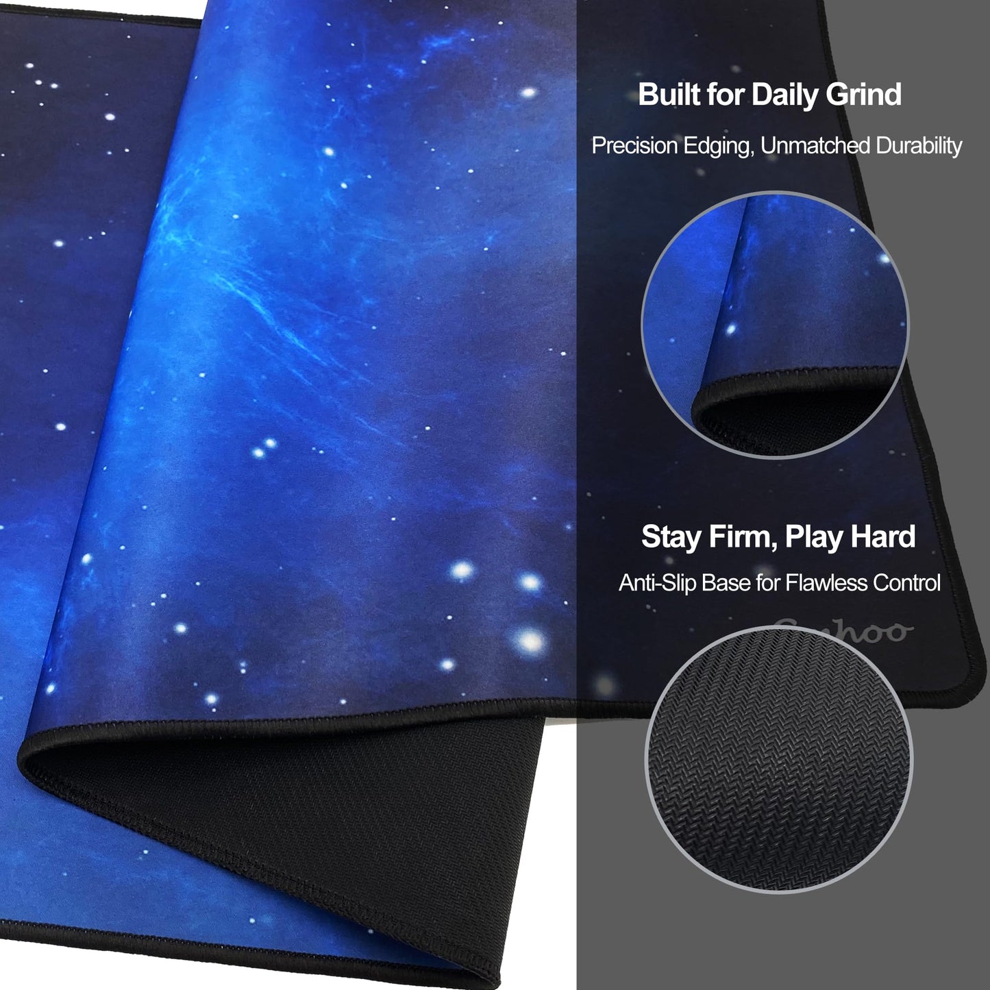 Cmhoo Large Mouse Pad Gaming XXL & Desk Keyboard Mat Size (35.4x15.7x0.1IN, 90x40 Sky Blue)