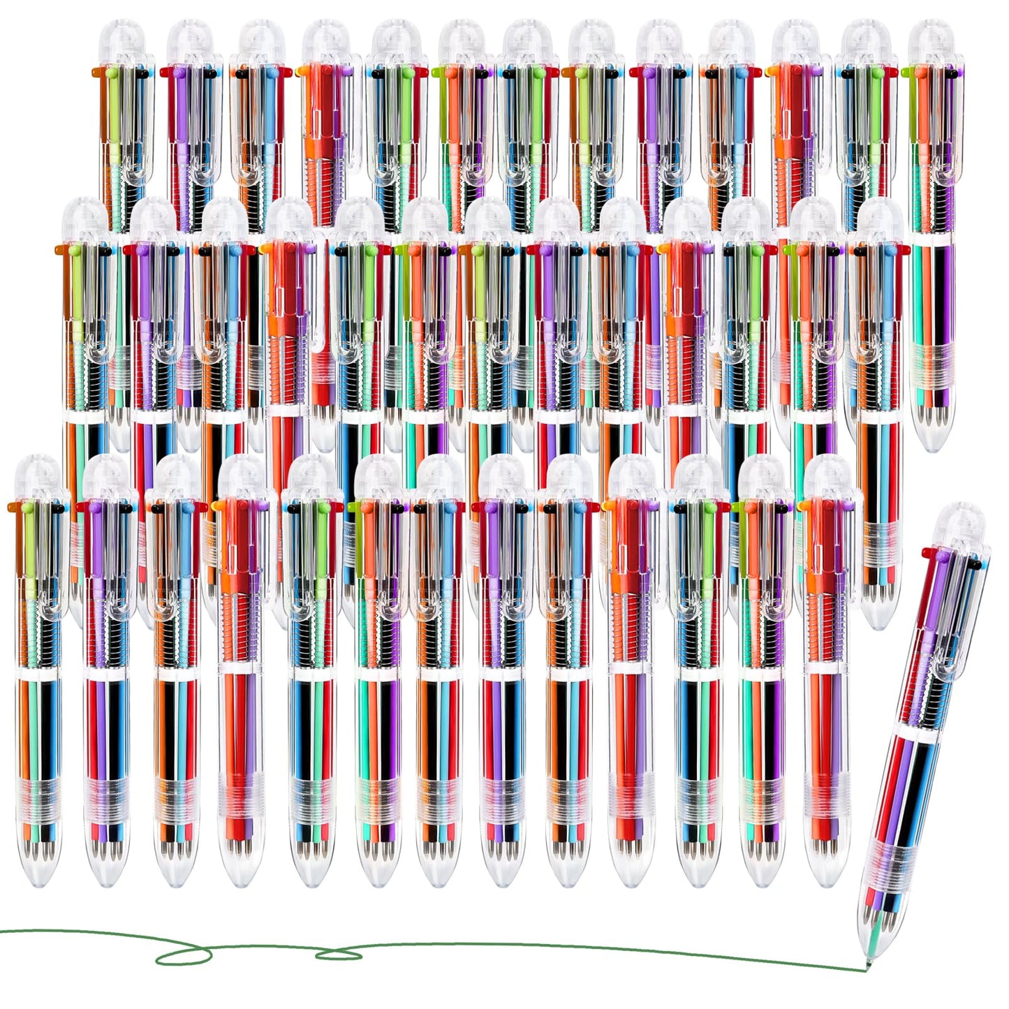 Enyeopd 48 Pack Multicolor Pen in One, Fun Pens for Kids Party Favors, Valentines Day Pen Bulk