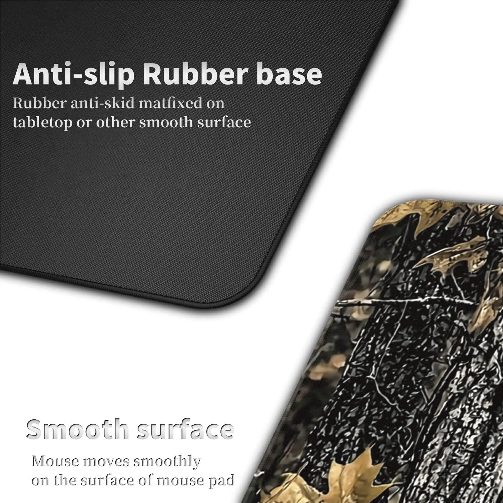 Large Gaming Mouse Pad Plus a Coasters + Cable Clips, Camo Deer Extended Mousepad (31.5 x 11.8)