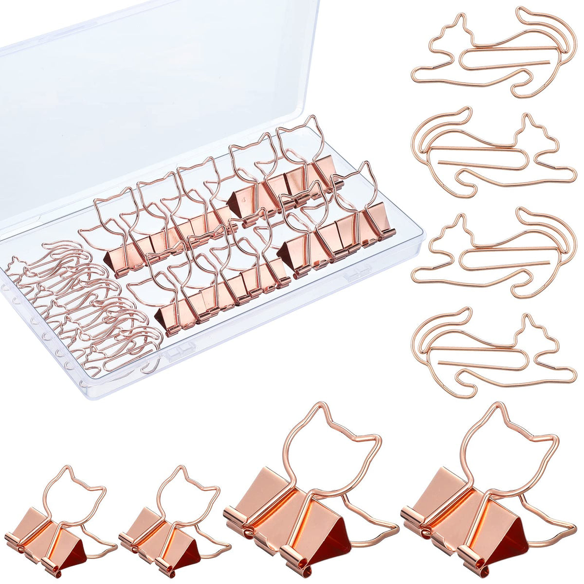 Eersida 55 Pieces Cat Binder Clips Cute Paper Clips Office School Supplies