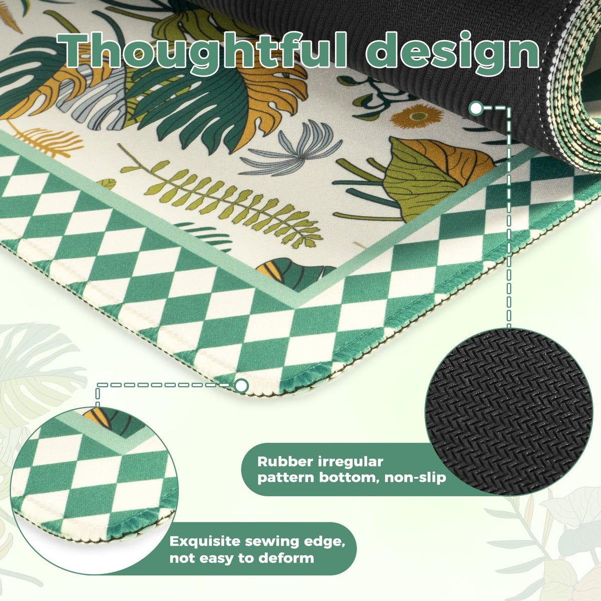 iCasso Large Desk Pad, Aesthetic Computer Mouse Pad for Desktop,Tropical