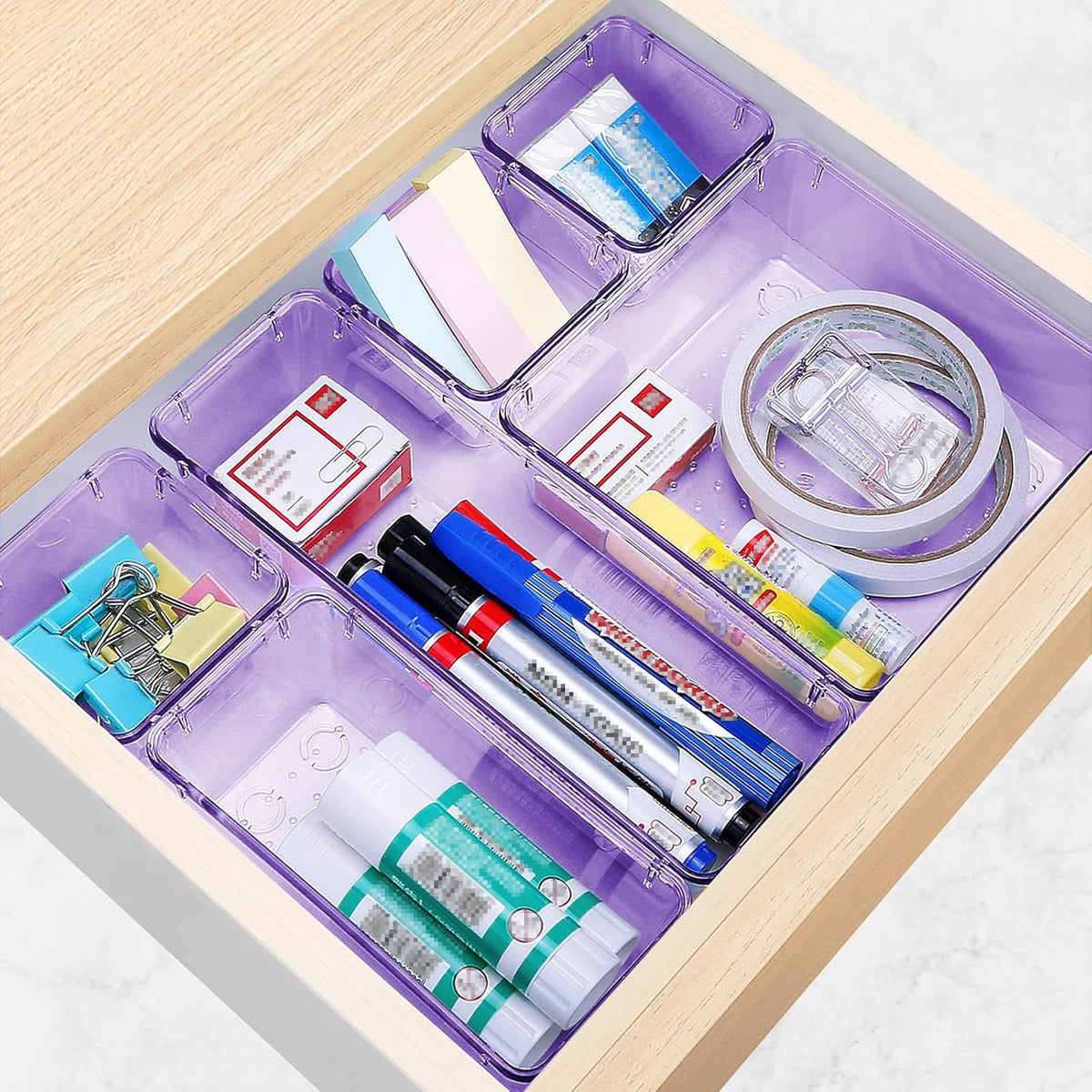 25 PCS Drawer Organizer Set, 5 Size Bathroom and kitchen organizer Trays