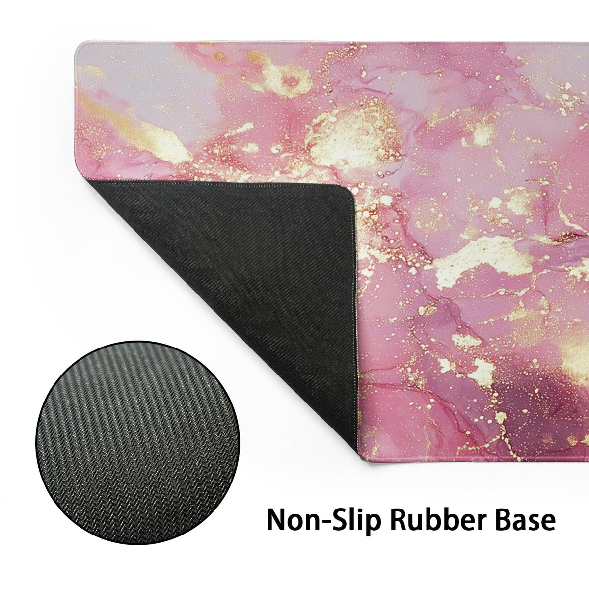 Gold Pink Marble Mouse Pad Extended Large 35.4x15.7in Coquette Kawaii Desk Mat Preppy Trendy