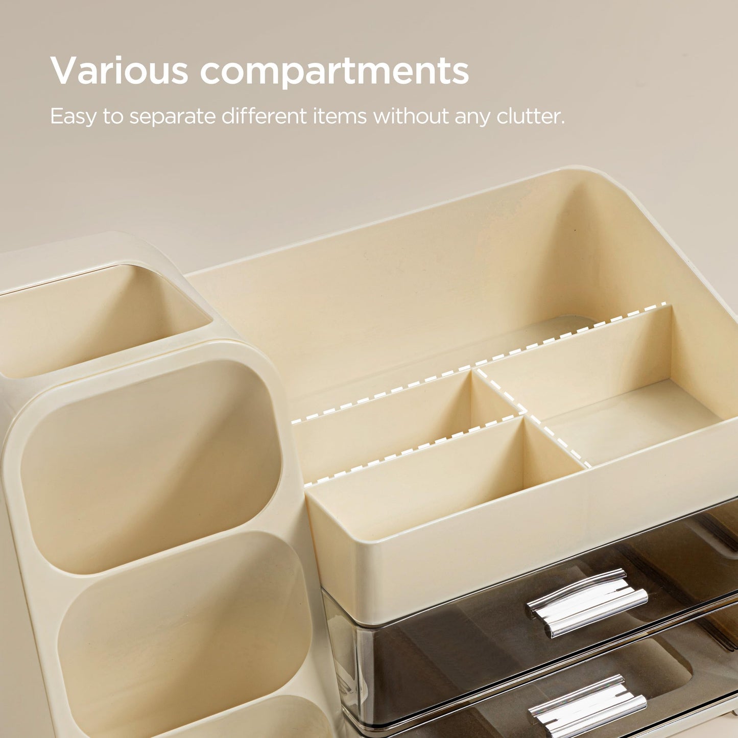 HBlife Desk Organizer with Pen Pencil Holder for Desk, Pen Organizer with 2 Drawers, Desk