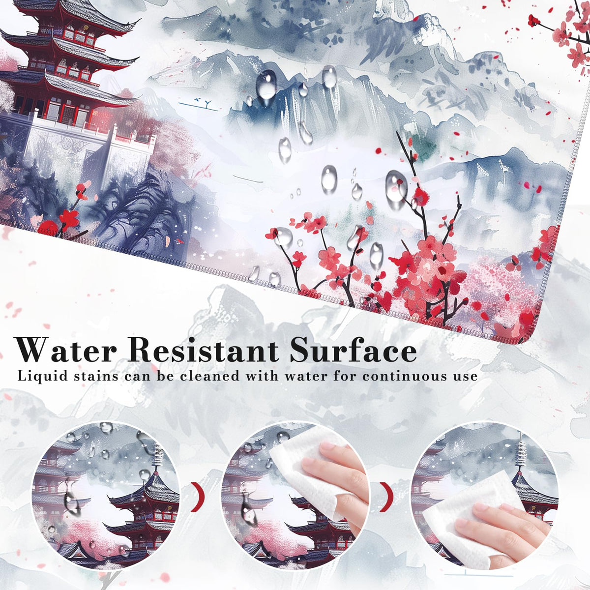 iCasso Desk Protector Mat Large Japanese Mouse Pad,Sakura