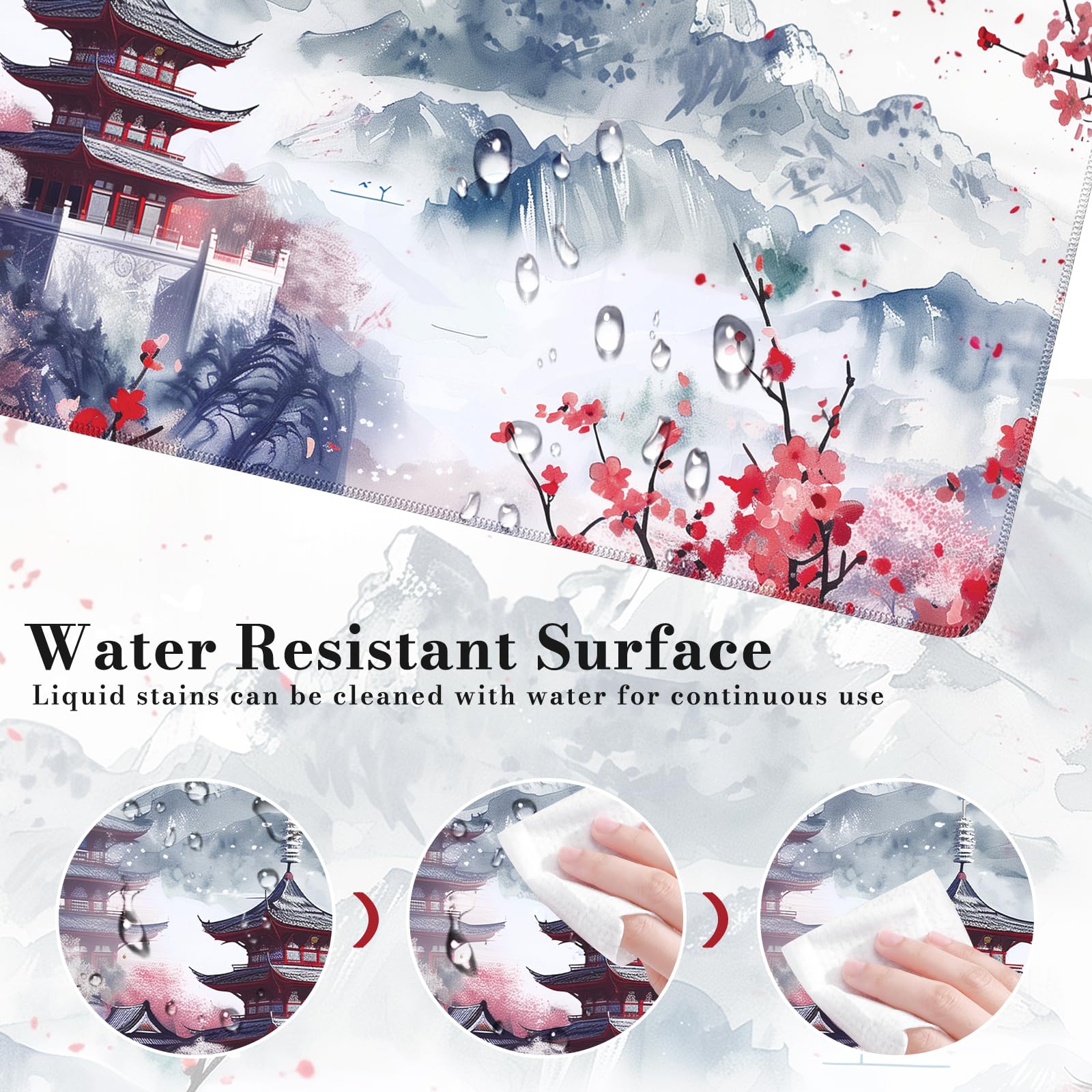 iCasso Desk Protector Mat Large Japanese Mouse Pad,Sakura