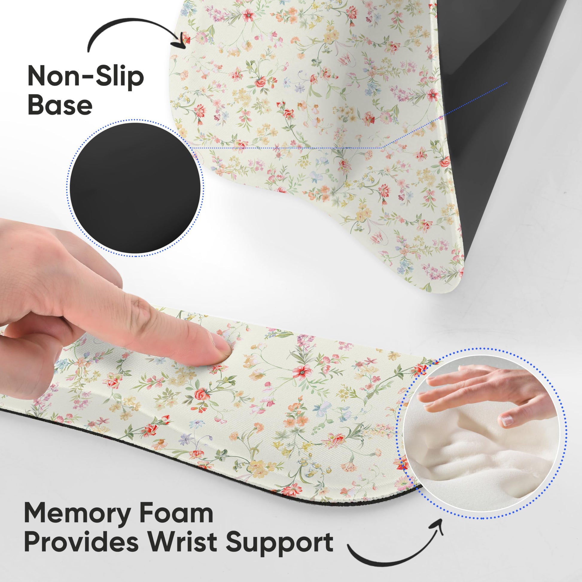 WINTOJO Wrist Rest Support for Mouse Pad Keyboard Set Circle Coaster Gaming Mouse Pad Ergonomic Gel