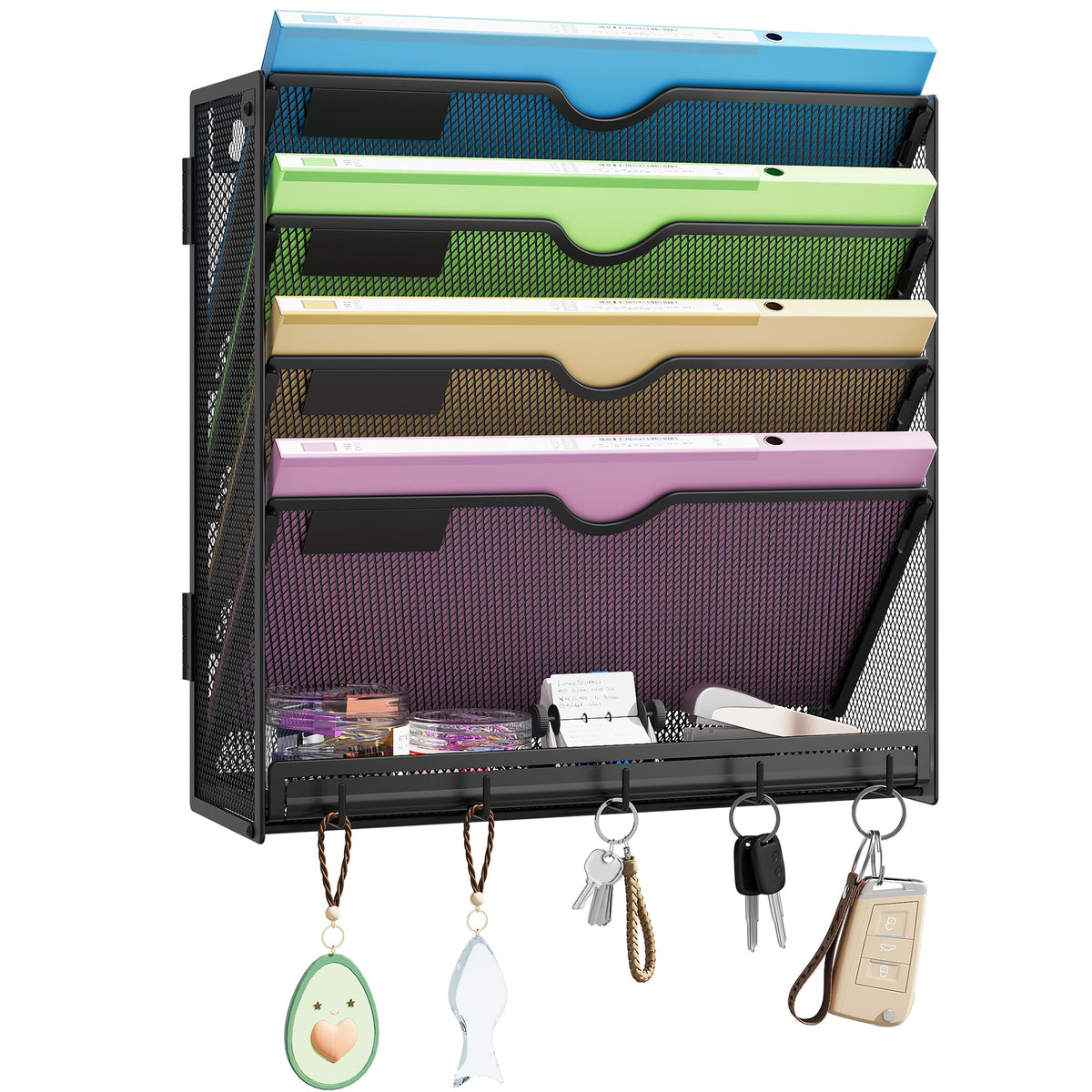 Kinkota Hanging Wall File Organizer 5-Tier Wall Mount Mail Organizer