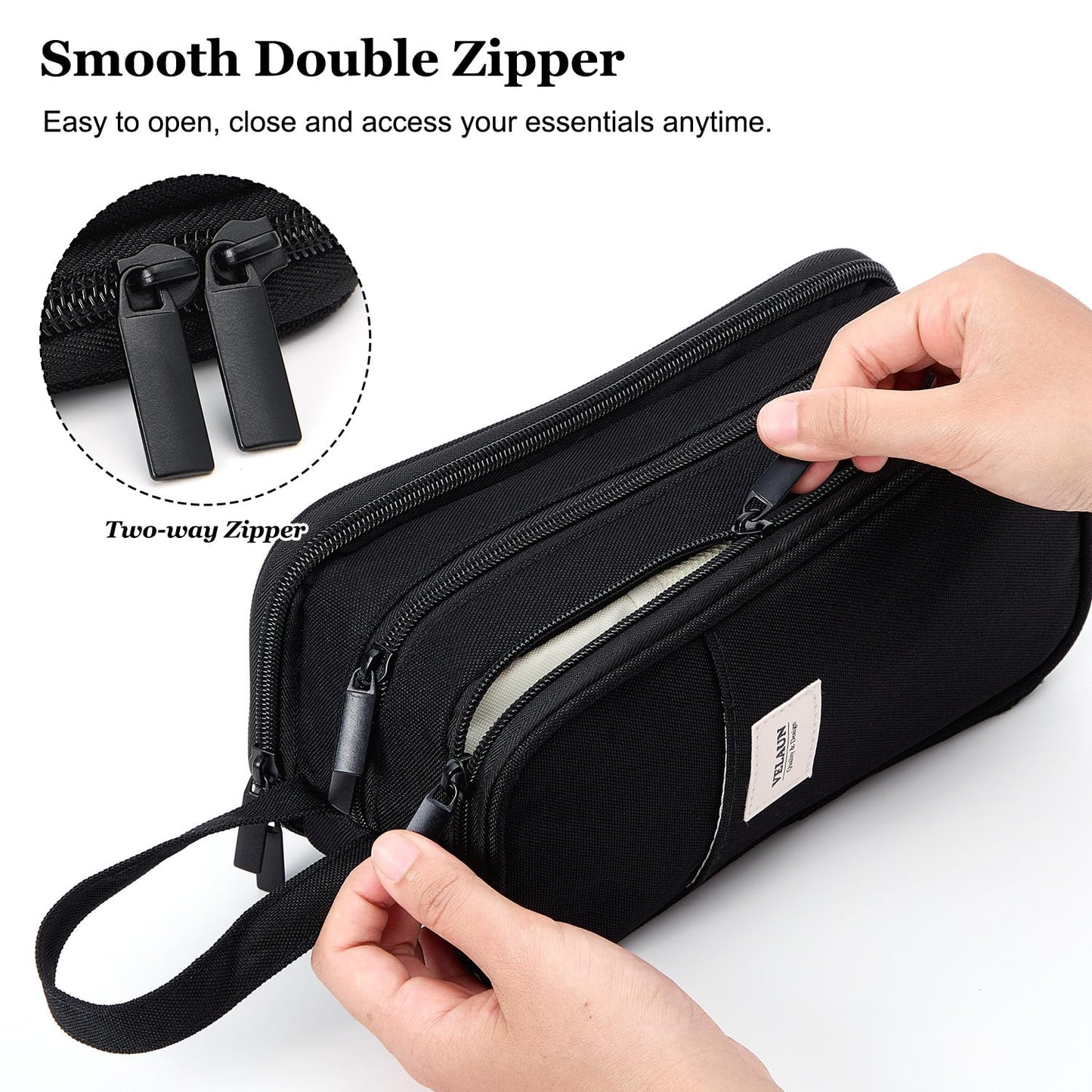 VELAUN Pencil Case Pouch, Large Capacity Pencil Box Bag, Aesthetic Pen Organizer for School