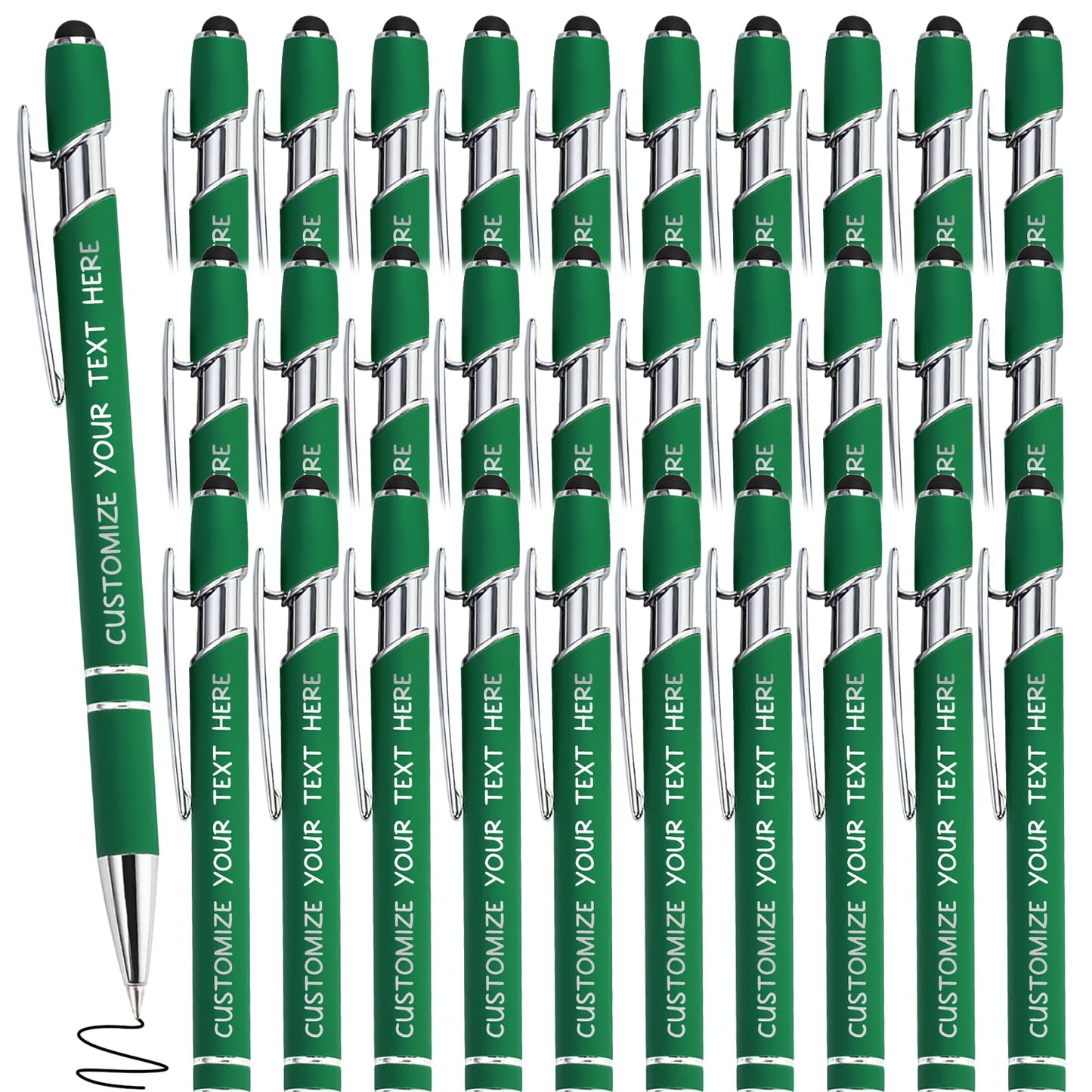 Yananka 36 Pcs Custom Pens with Stylus,Personalized Pens with Free Engraving,Customized Pens with