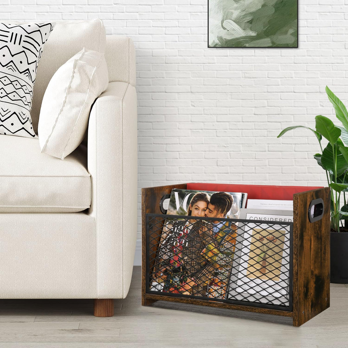 YINMIT Magazine Holder, Large Magazine Rack Floor, Book Storage Basket