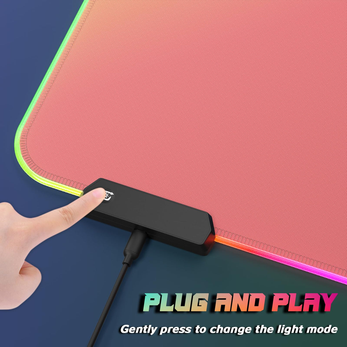 ITNRSIIET RGB Gaming Mouse Pad, Full Desk XL Extended Large Gaming Mousepad, 12 Lighting Modes 30%