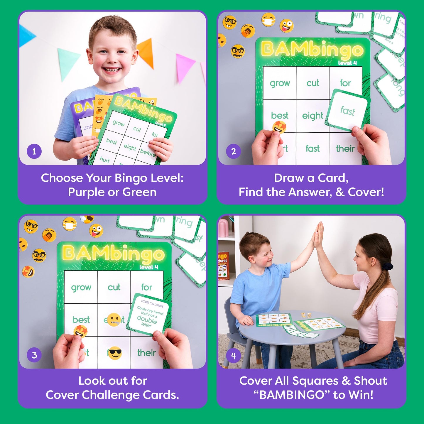 THE BAMBINO TREE Sight Word Bingo Game Level 3 & 4 - Learn to Read Vocabulary for 1st 2nd 3rd Grade