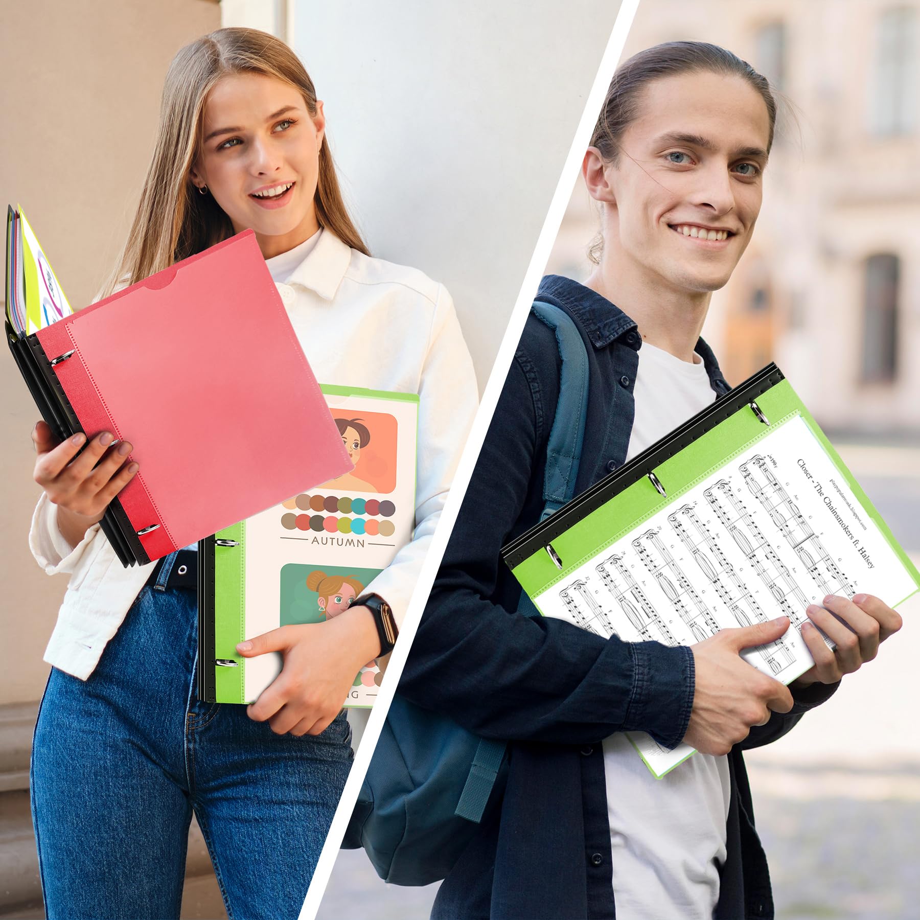 WOT I 12-Pack Telescoping 3 Ring Binder(0.75"), Expandable Flexible Binder - Patented Design for