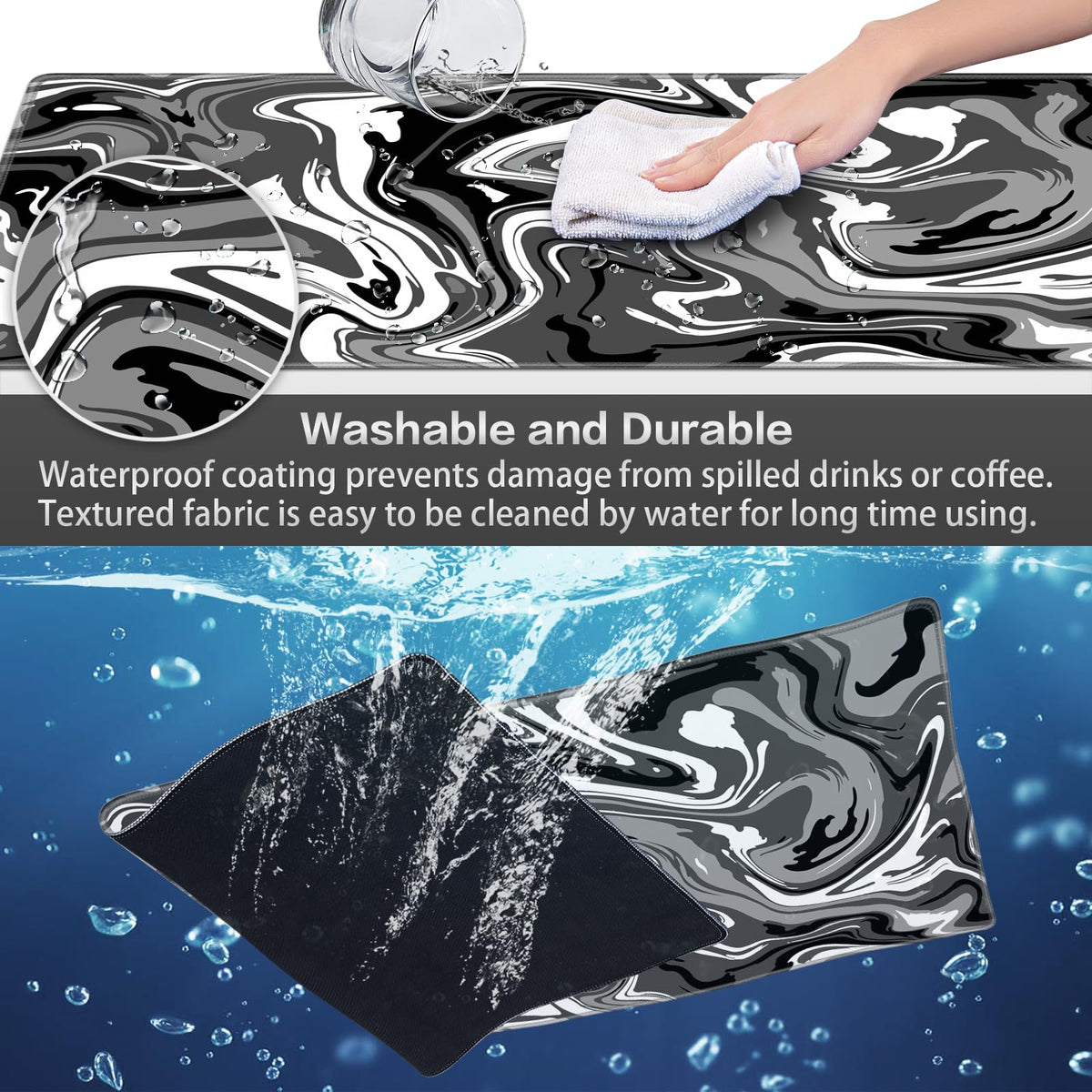 Canjoy Gaming Mouse Pad, 35.4x15.8inch Fluid Large Mouse Pads for Desk