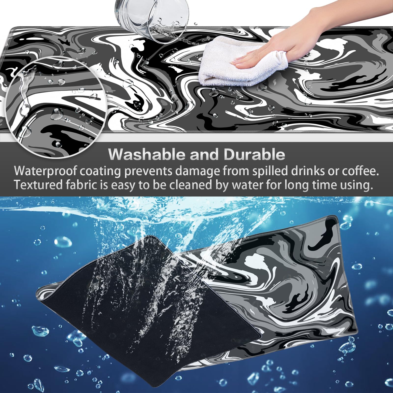 Canjoy Gaming Mouse Pad, 31.5x15.7inch Fluid Large Mouse Pads for Desk