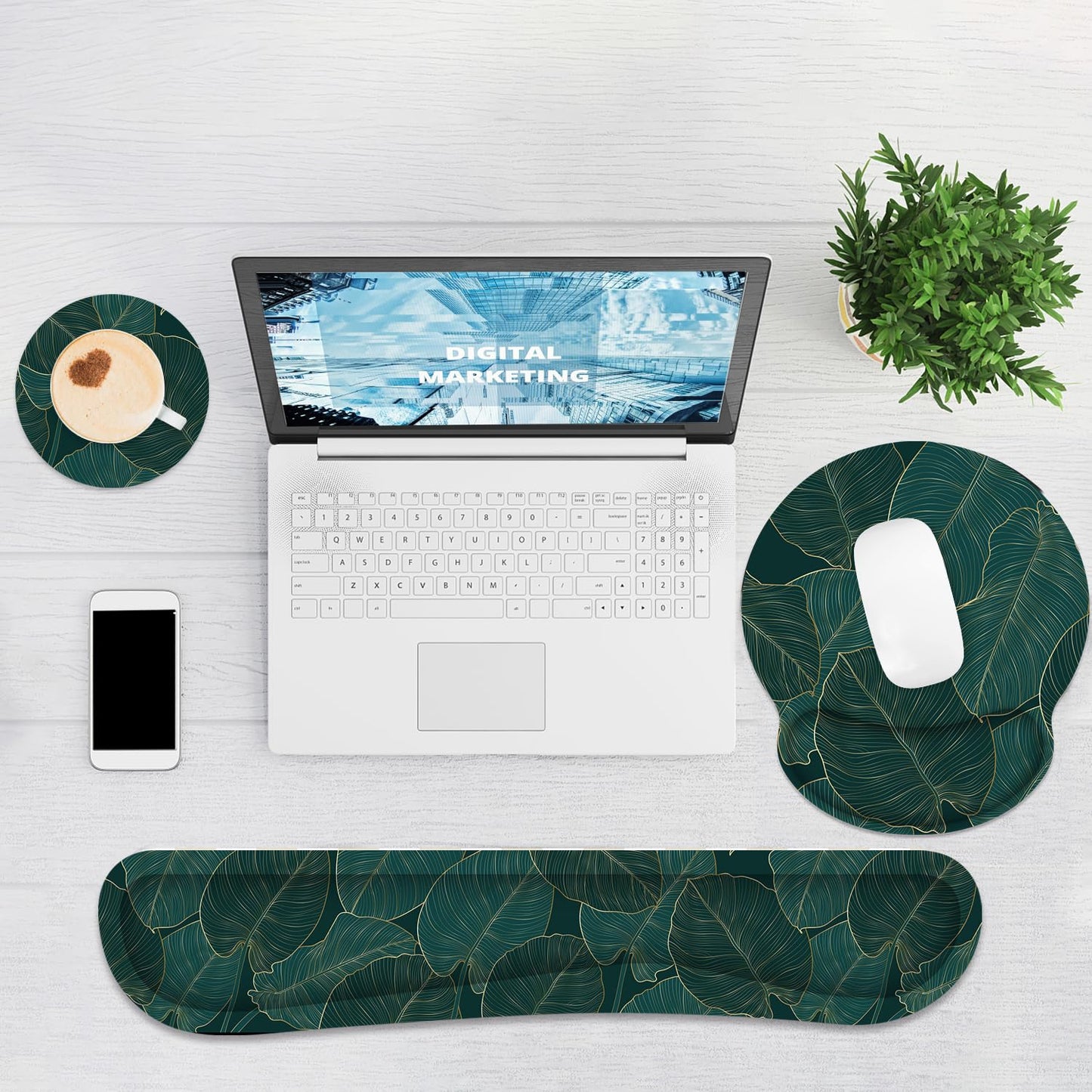 Ergonomic Mouse Pad with Wrist Rest and Keyboard Wrist Rest, Mousepad