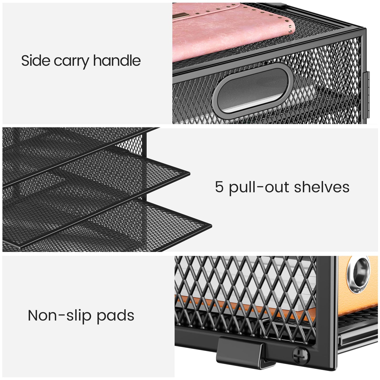 Lavatino 2 Pack 8-Tier Office Desk File Organizer, Letter Tray Paper Organizer with Handle