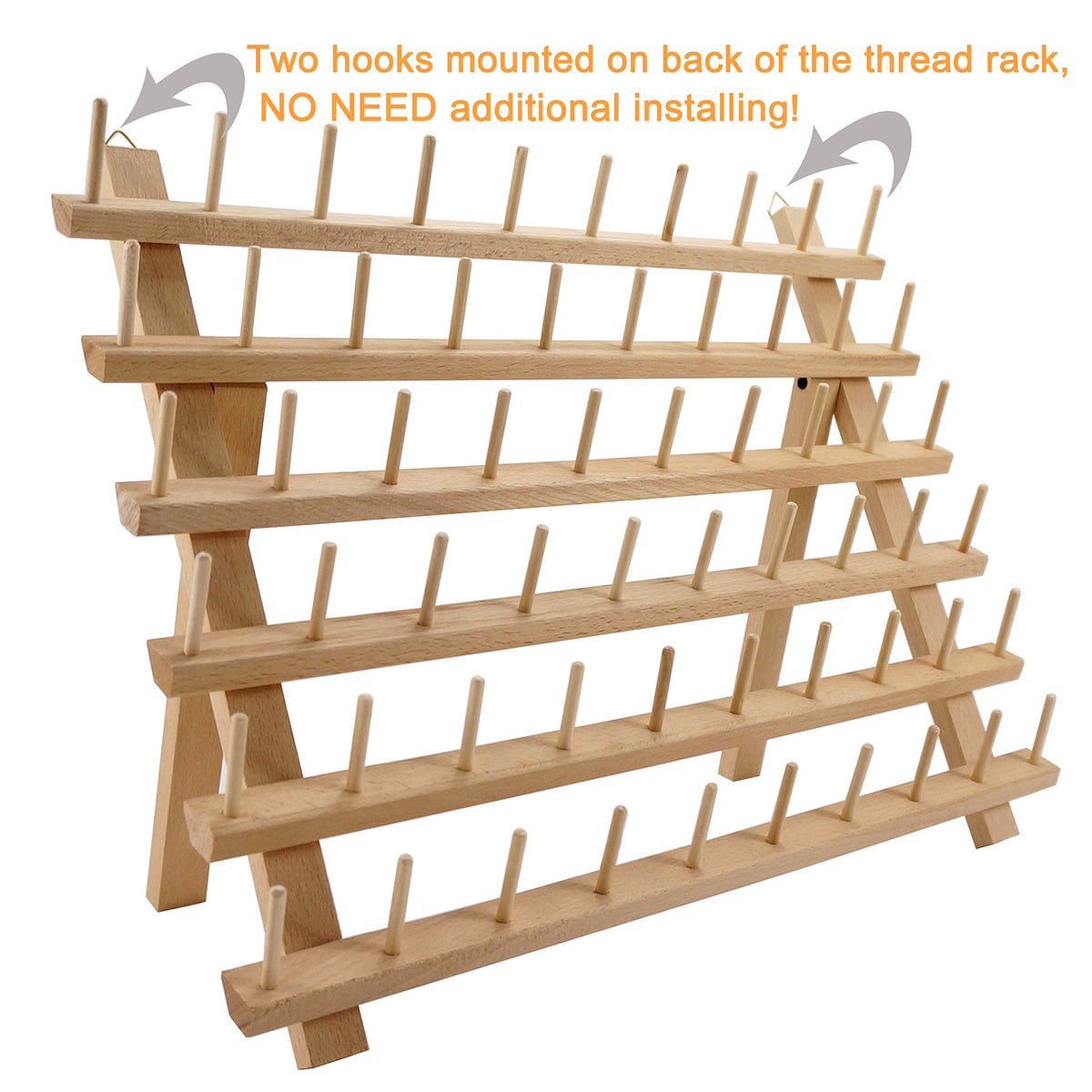 New brothread 60 Spools Wooden Thread Rack
