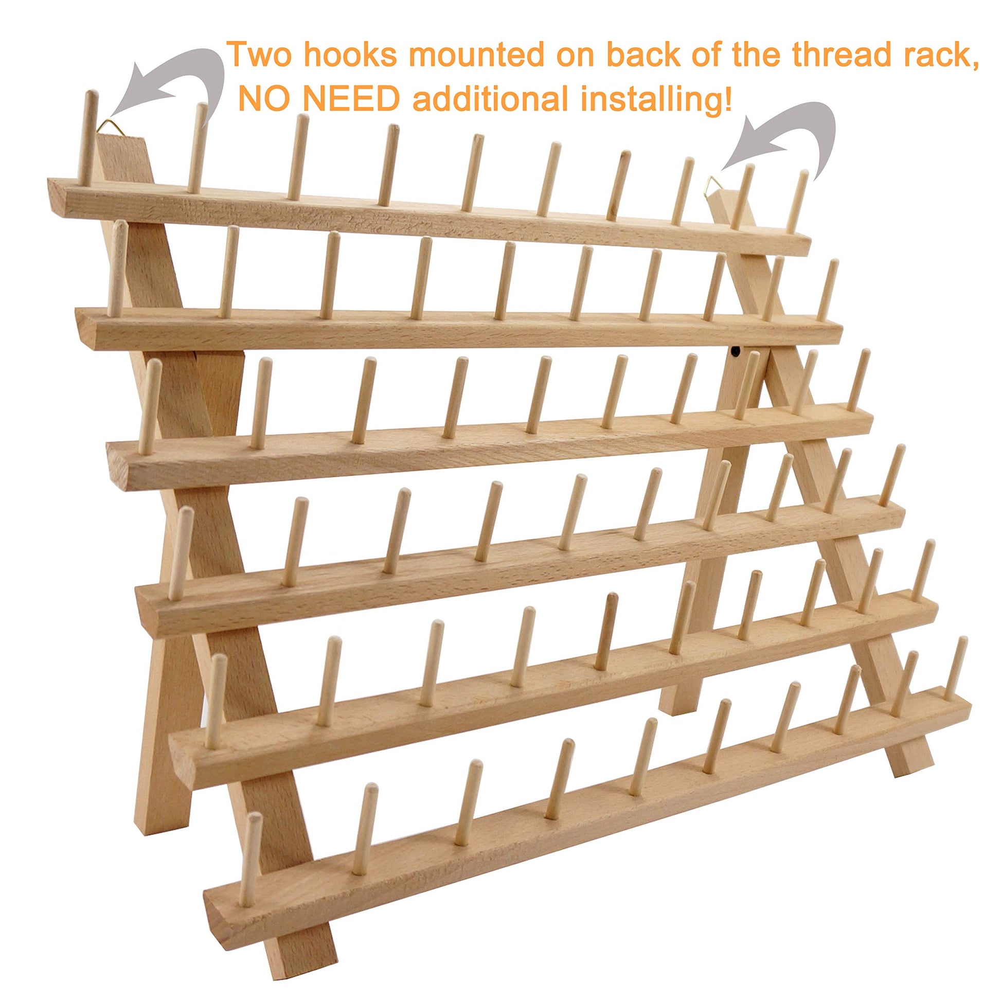 New brothread 60 Spools Wooden Thread Rack