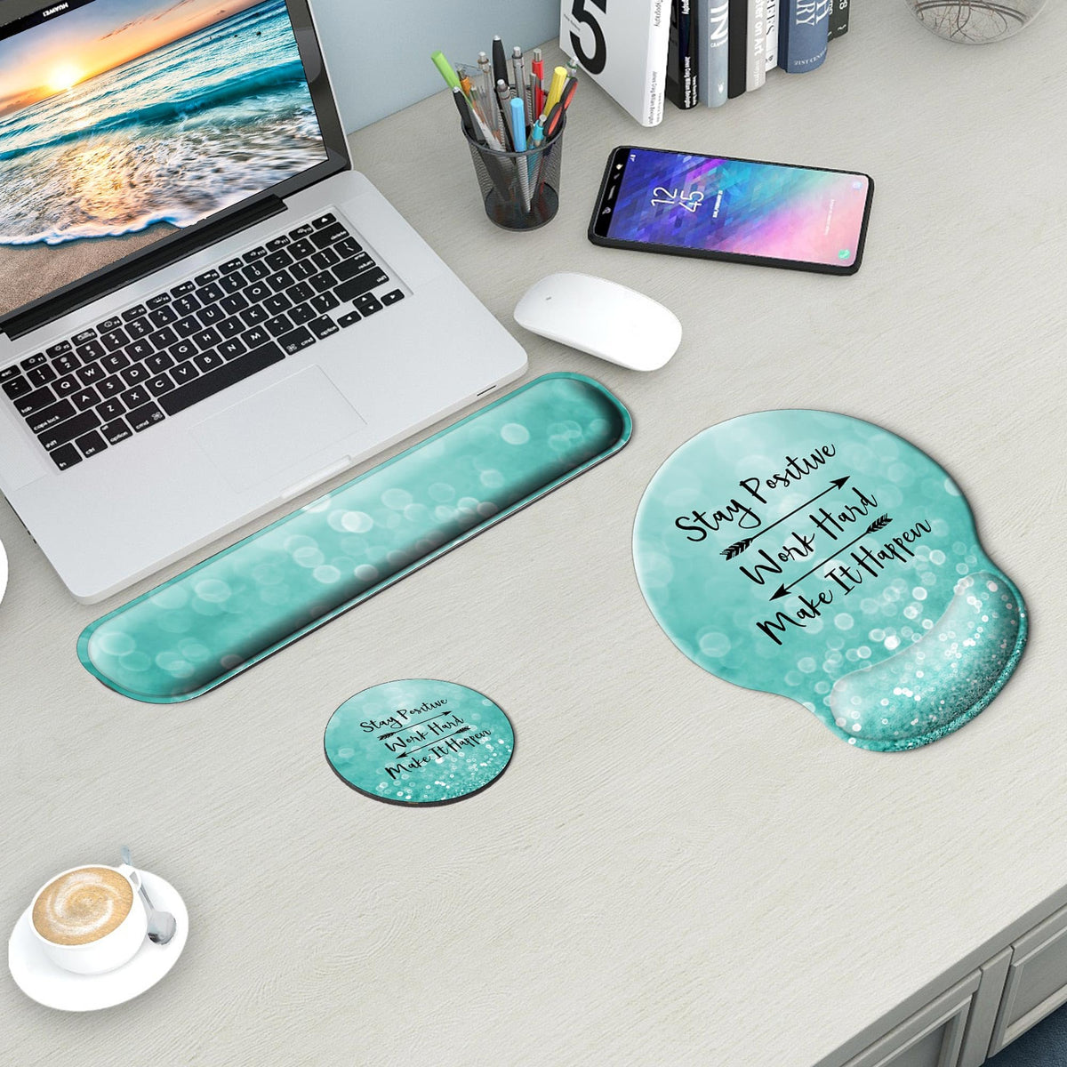 Wiabsi Mouse Pad and Keyboard Wrist Rest Support,Ergonomic Mouse Pad Set
