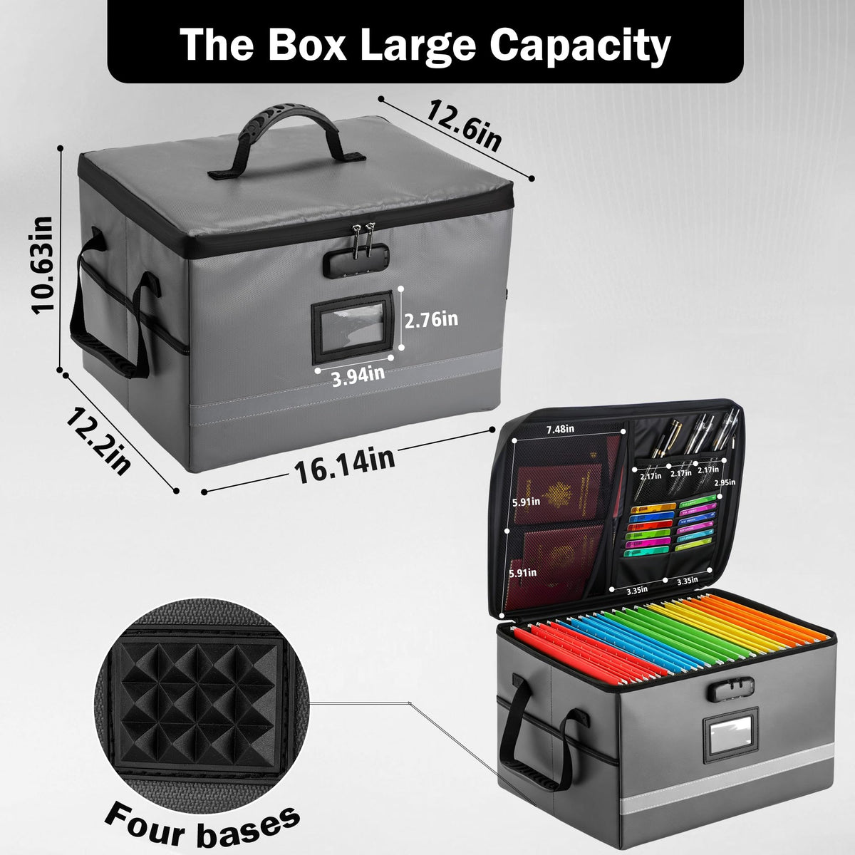 EXLIFBAG Fireproof File Organizer with Lock, 1 Layer